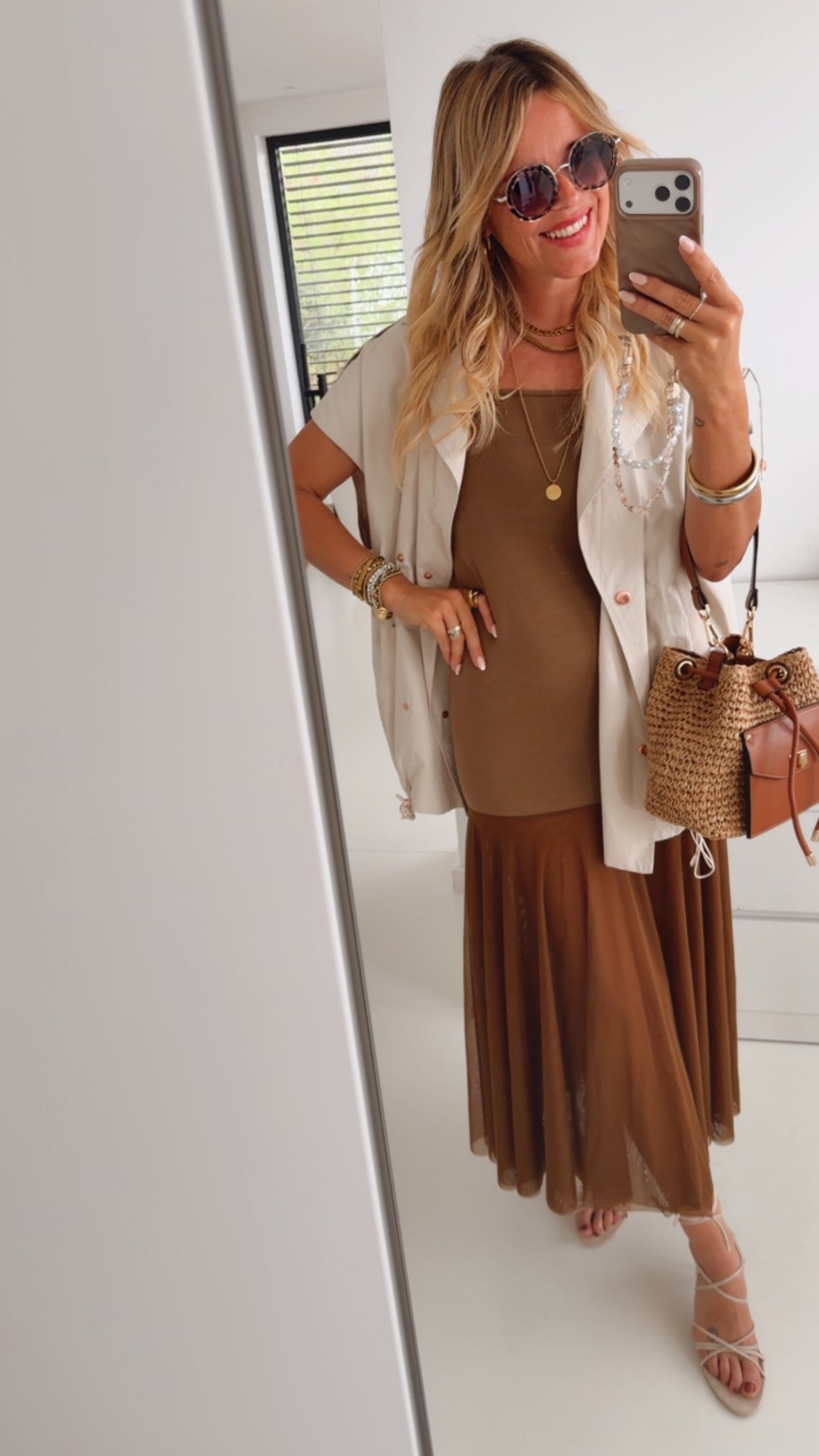 Fitted Spaghettikleid mit Tüll