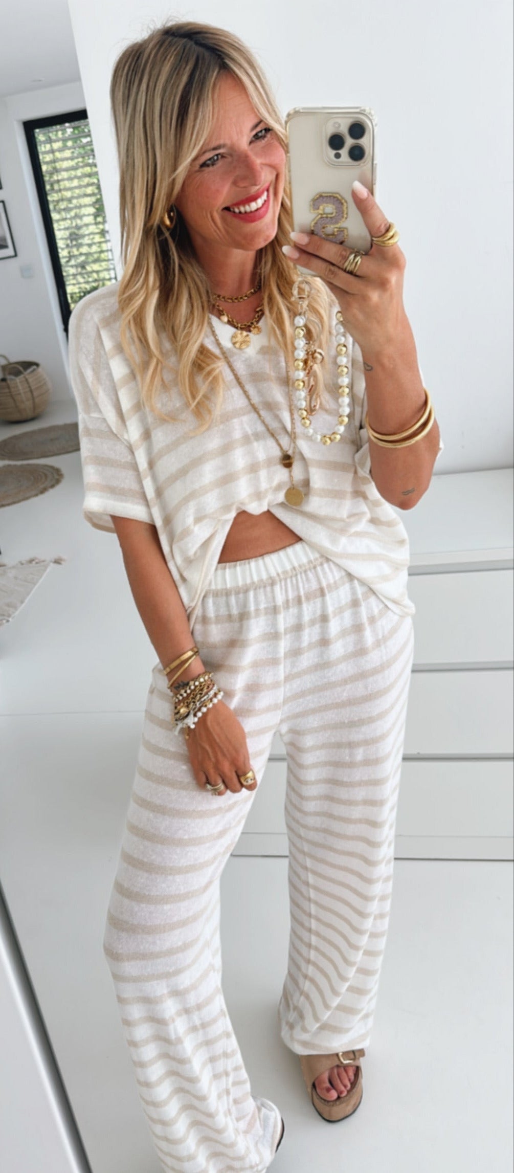 Loose T-Shirt mit Streifen
