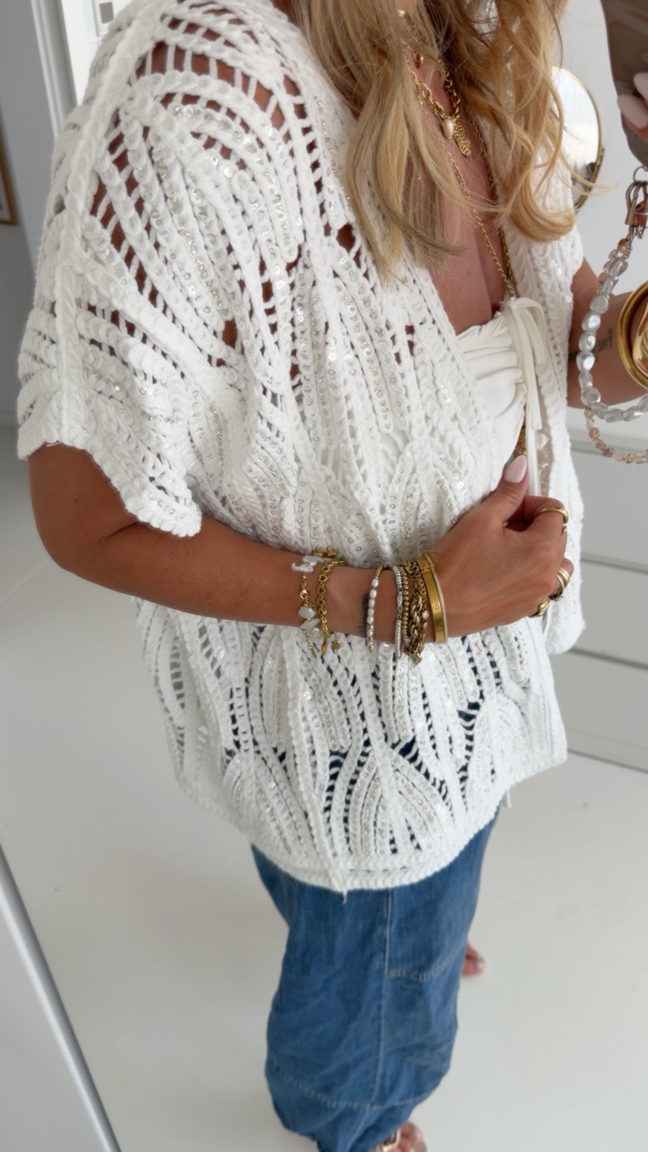 Strickweste Glitter Details