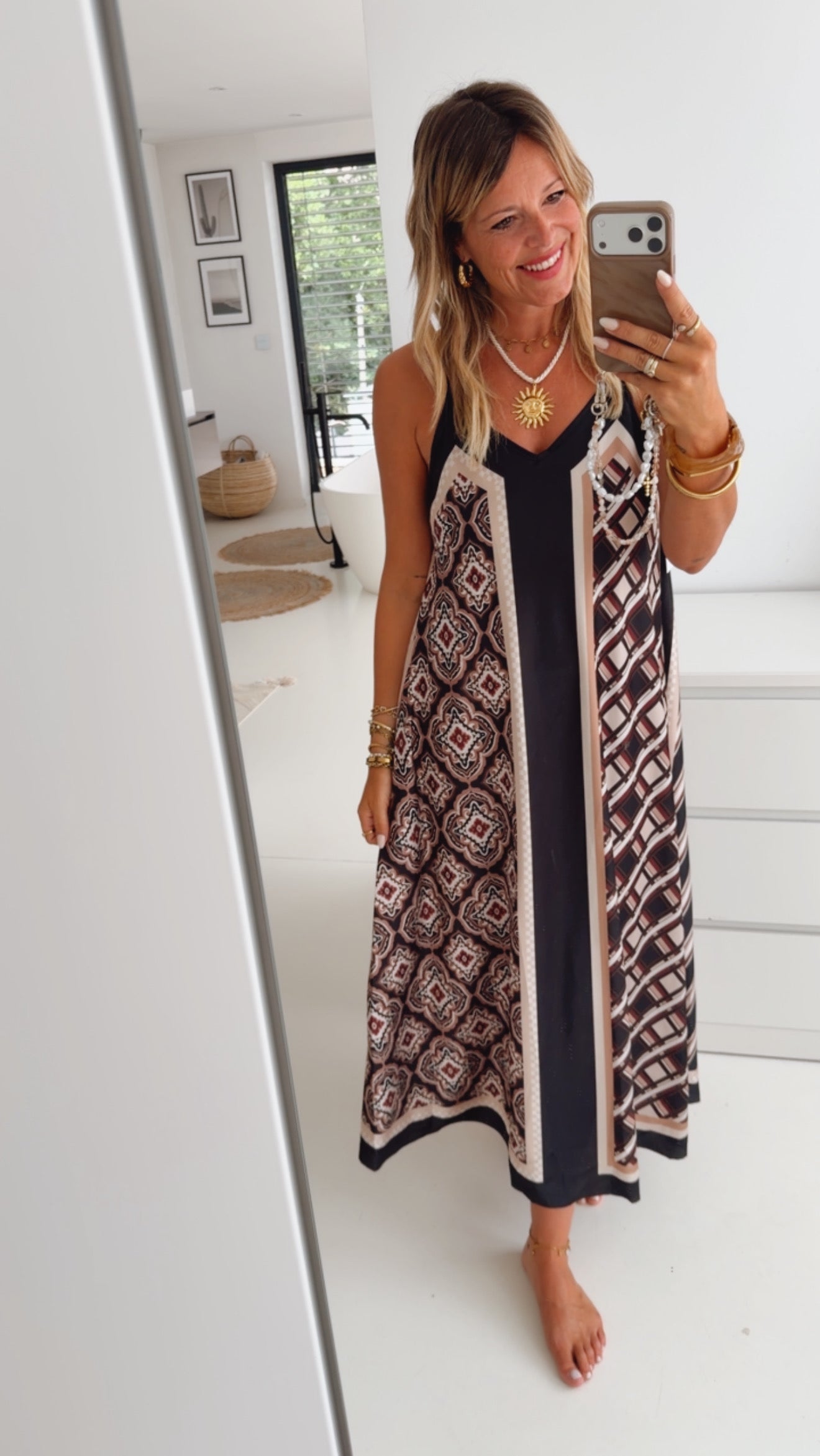 Long Tuch Kleid Pattern Mix