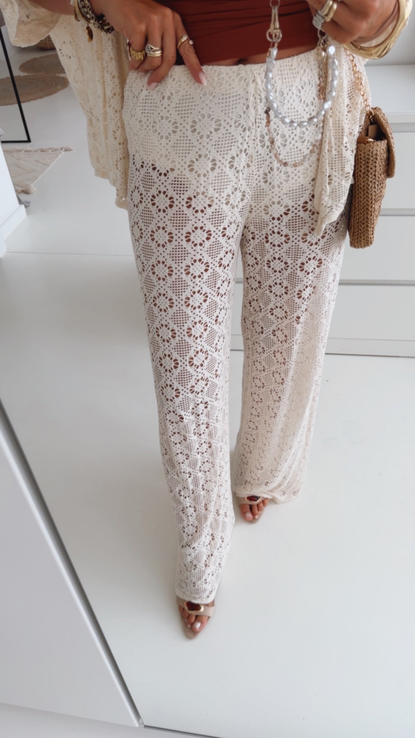 Lace Festival Hose Straight Leg