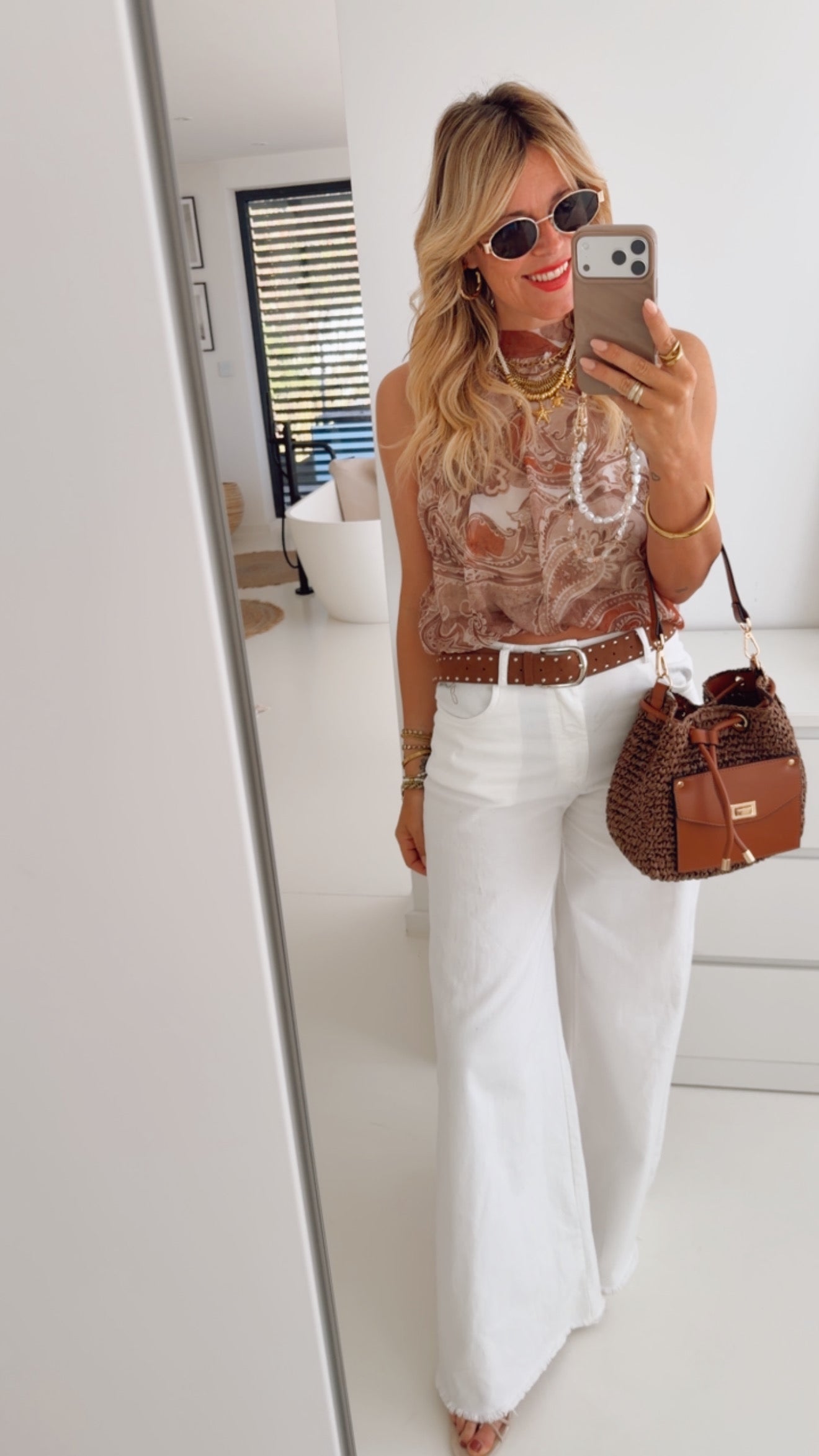 Fransen Jeans Mit Gürtel