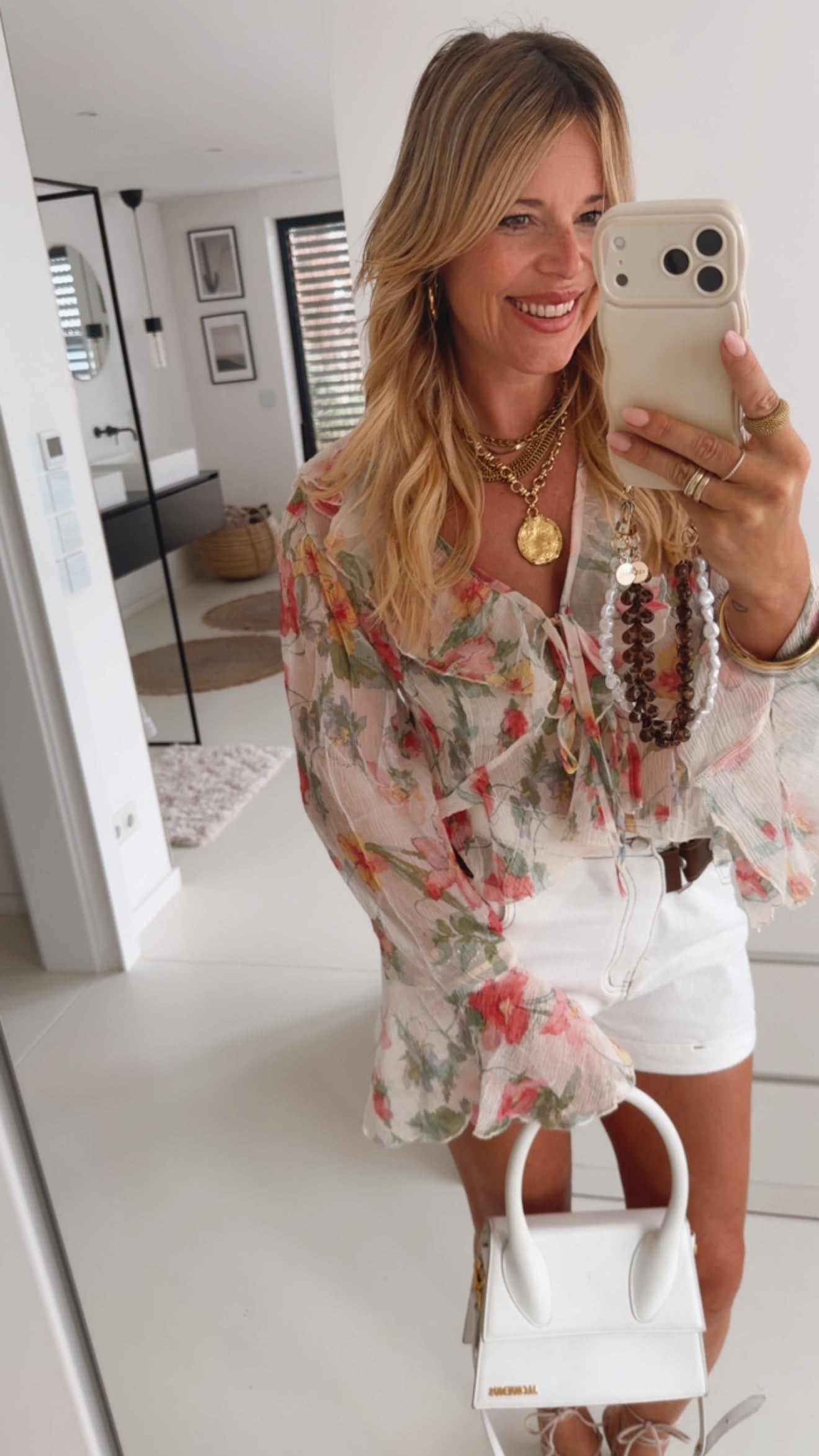 Bluse Volant zum Binden