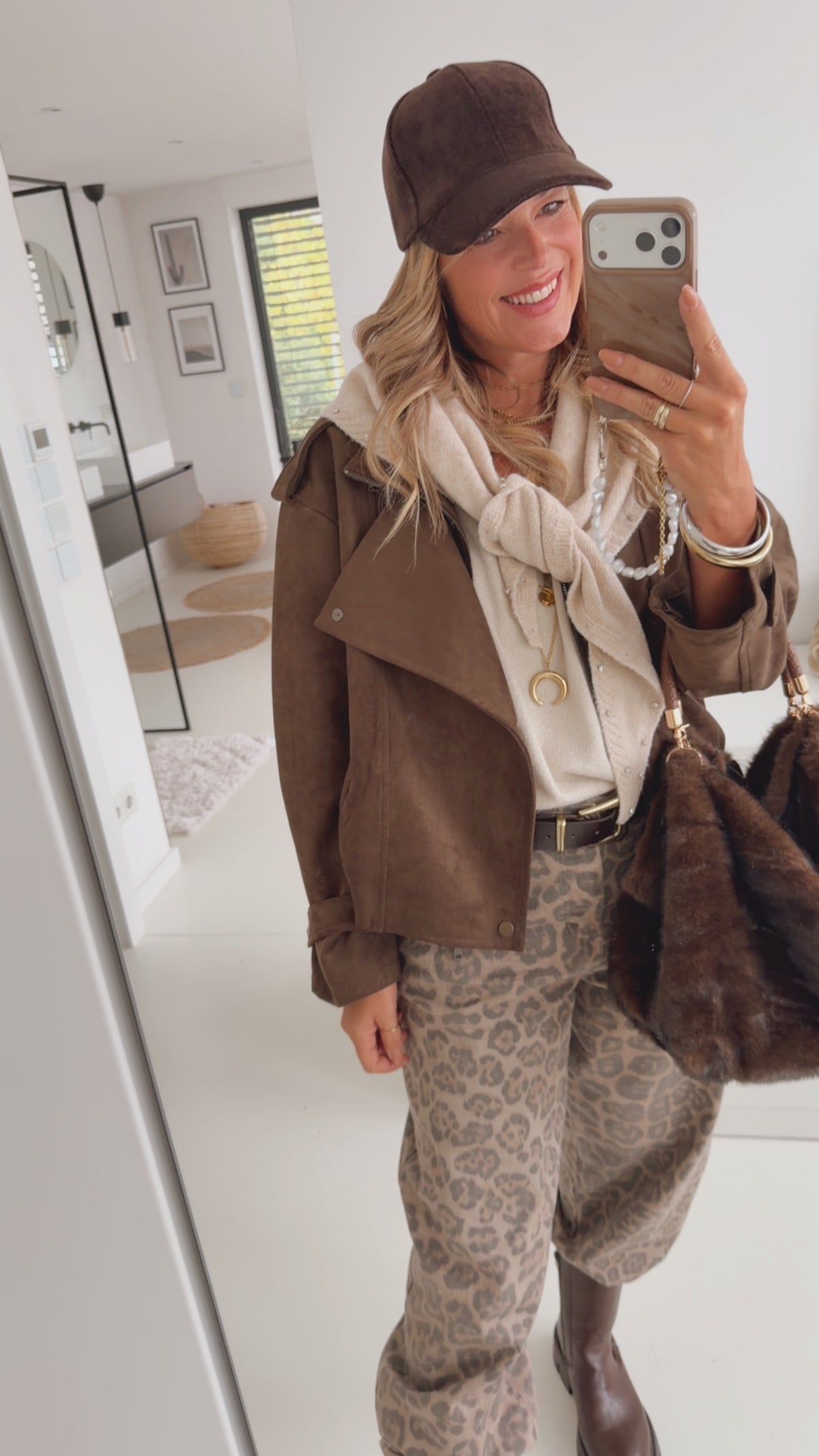 Midi Jacke Sued Optik