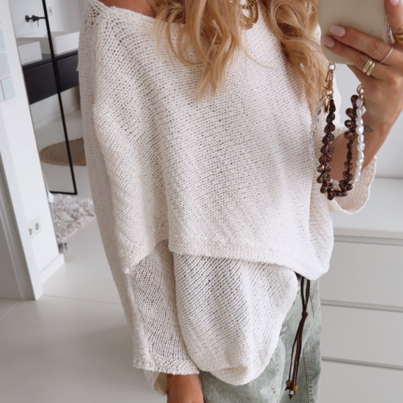 Knit Pulli Front Wrapped