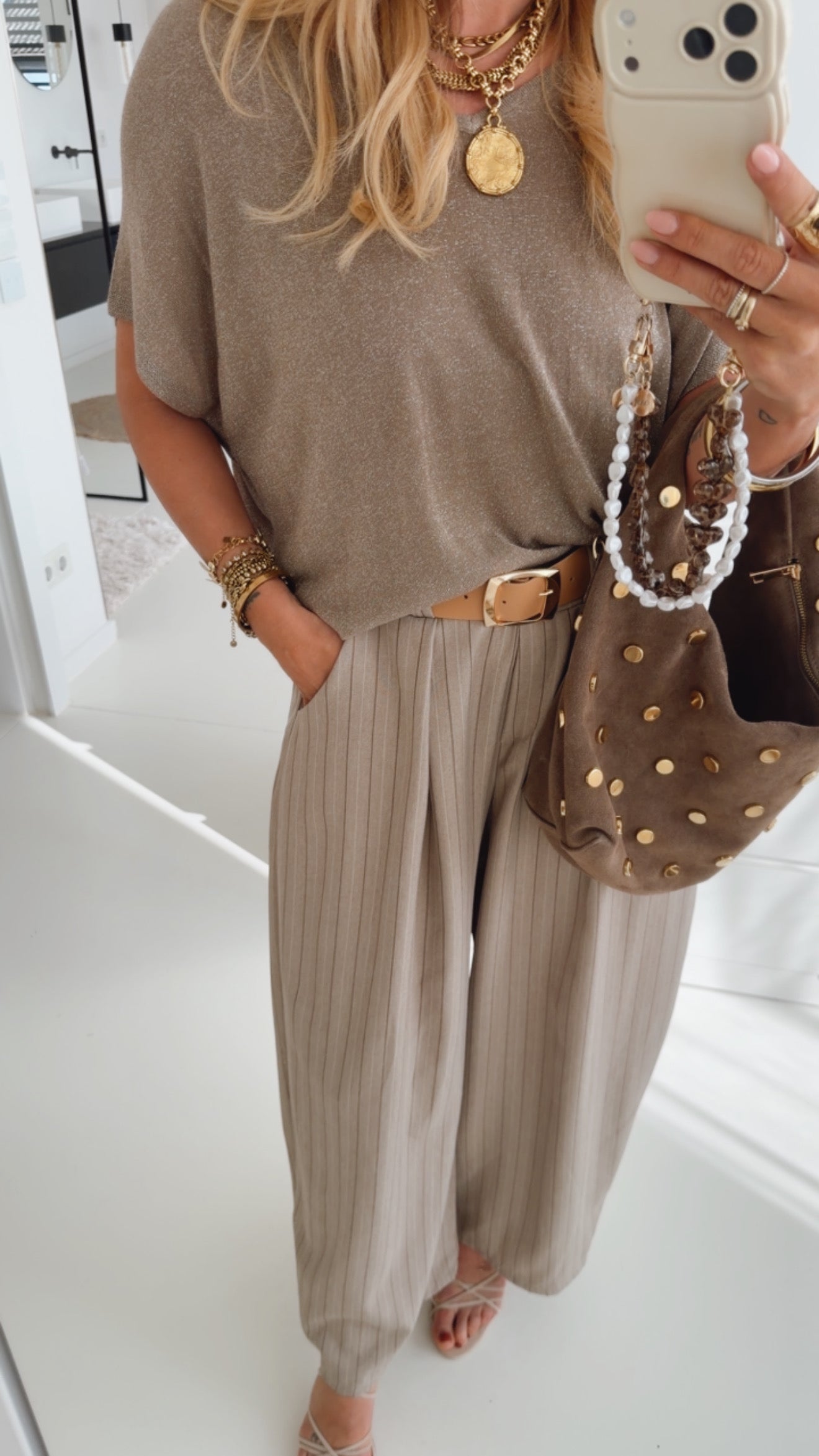 Knit Shirt V-Neck Glitter