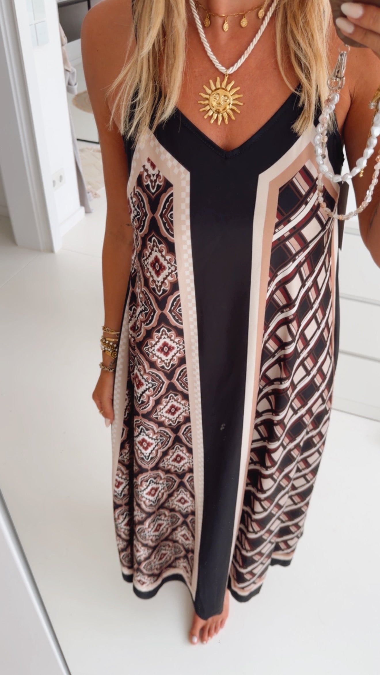 Long Tuch Kleid Pattern Mix