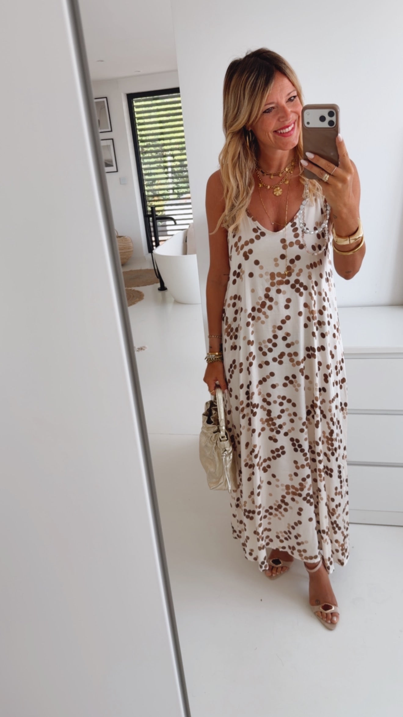 Spaghetti Kleid Polkadots