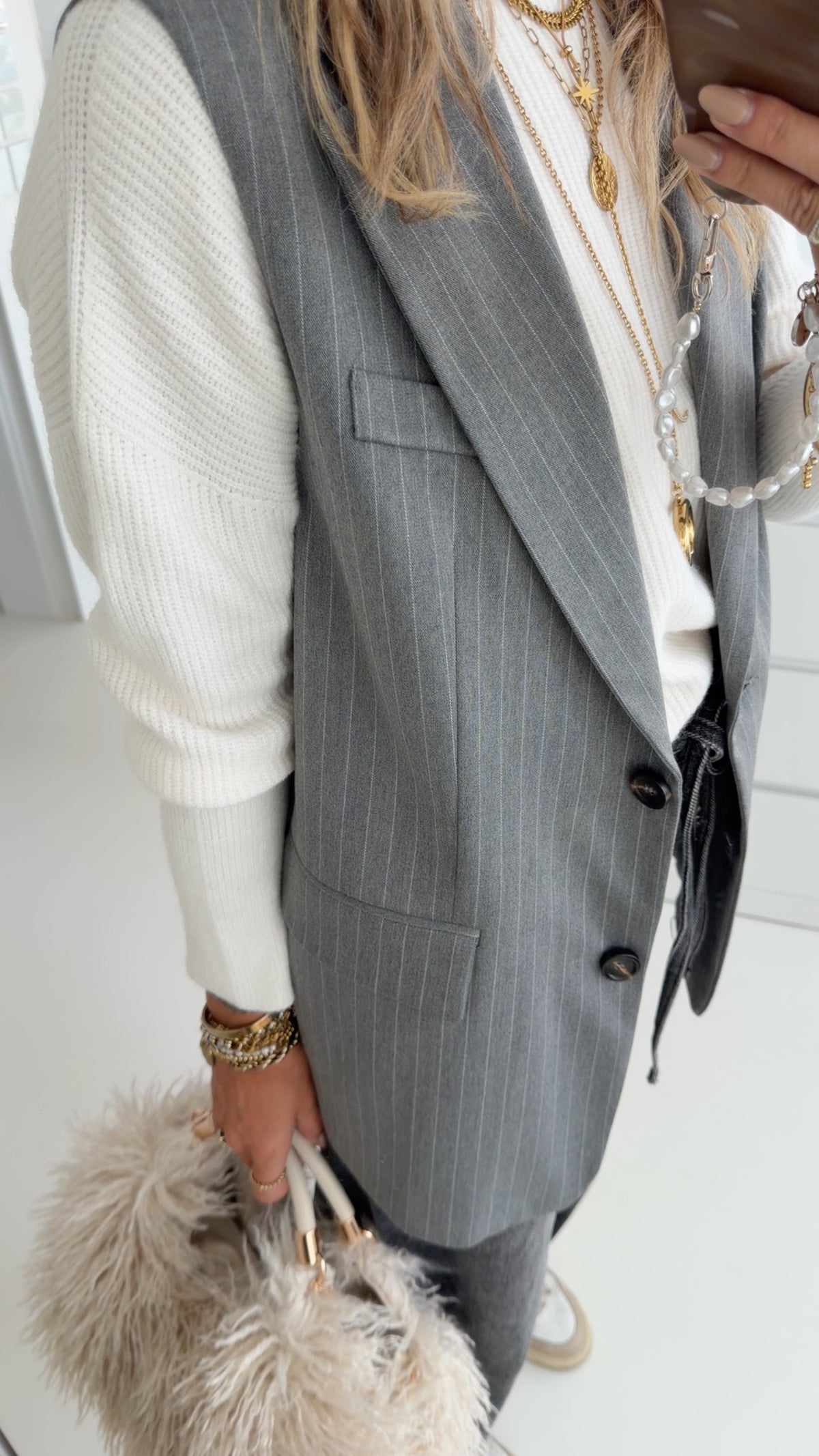 Pinstripe Long Weste