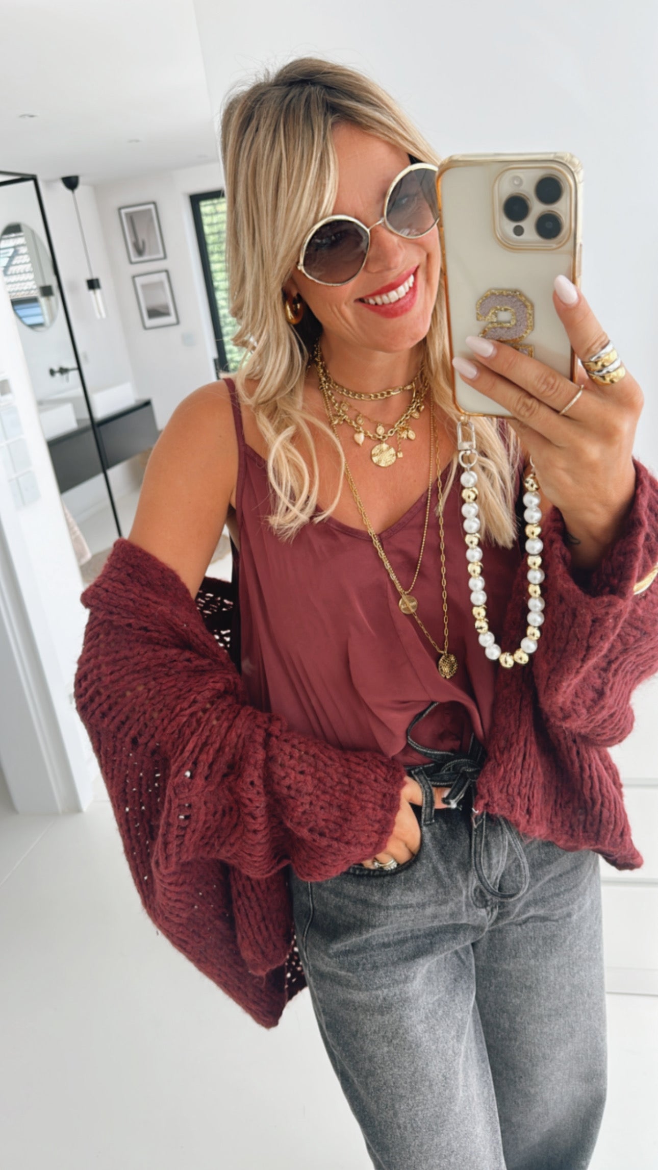 Loose Oversize Strickjacke