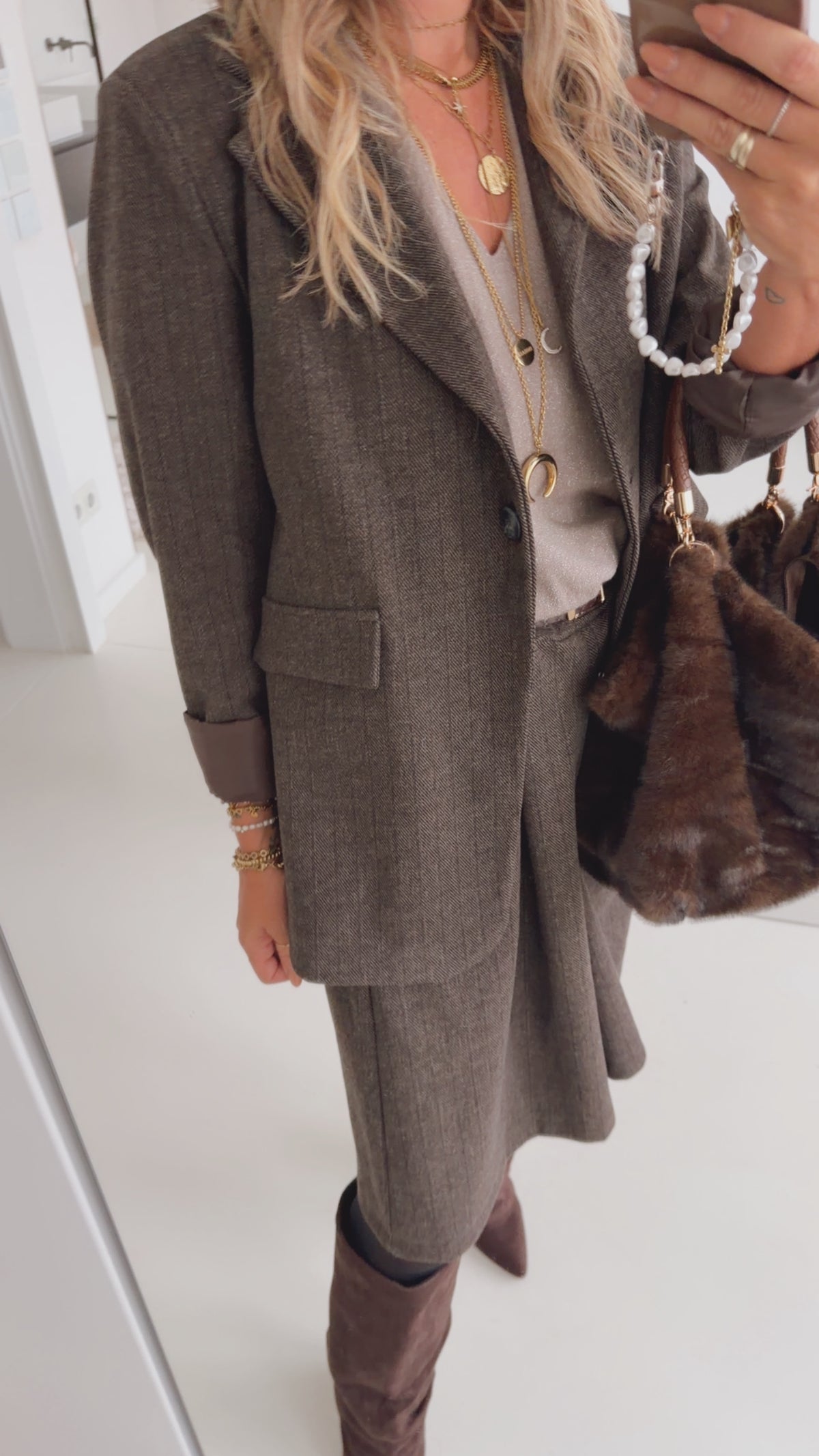 Soft Blazer Fischgräten Optik