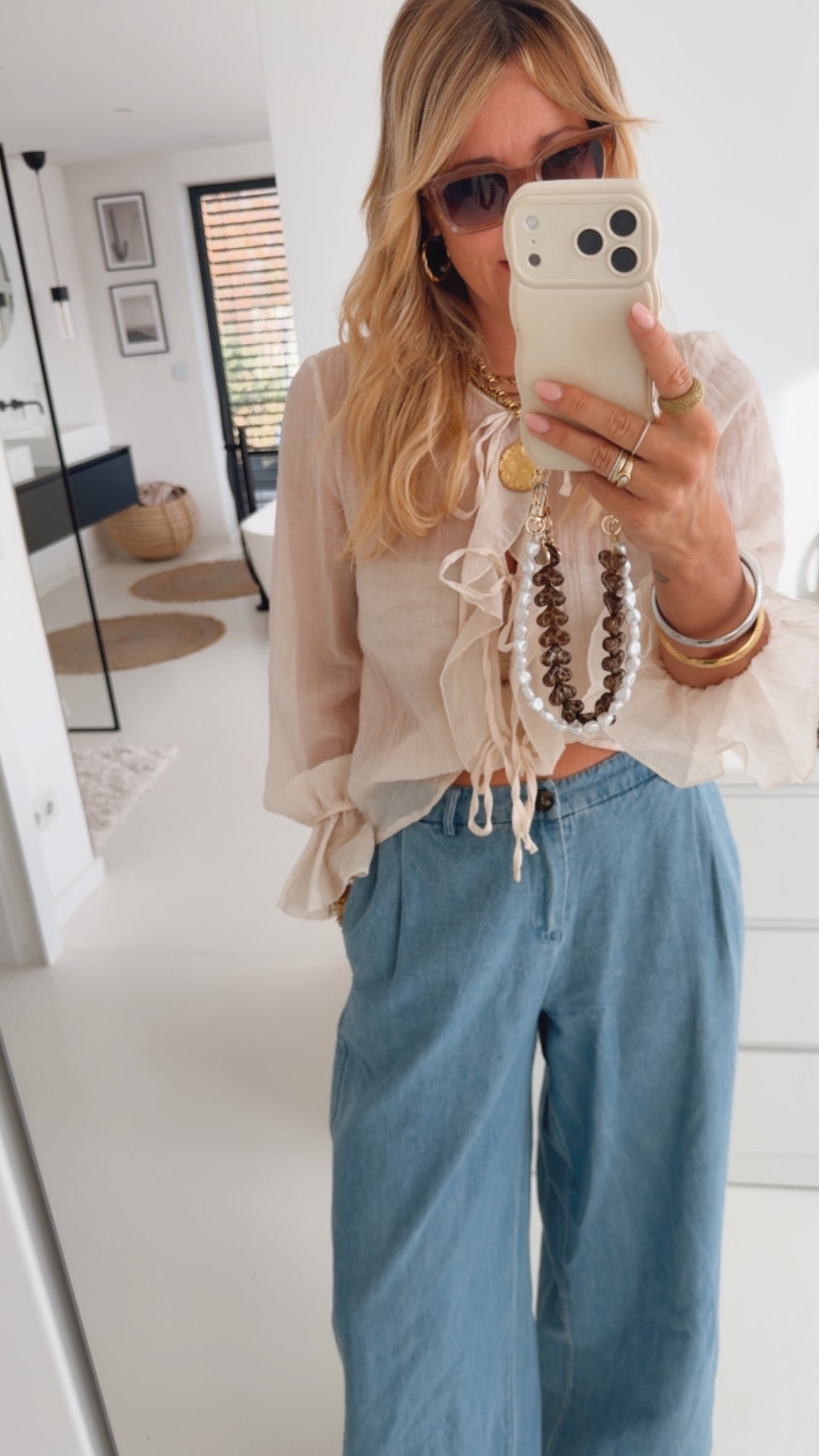 Bluse Volant Glitter