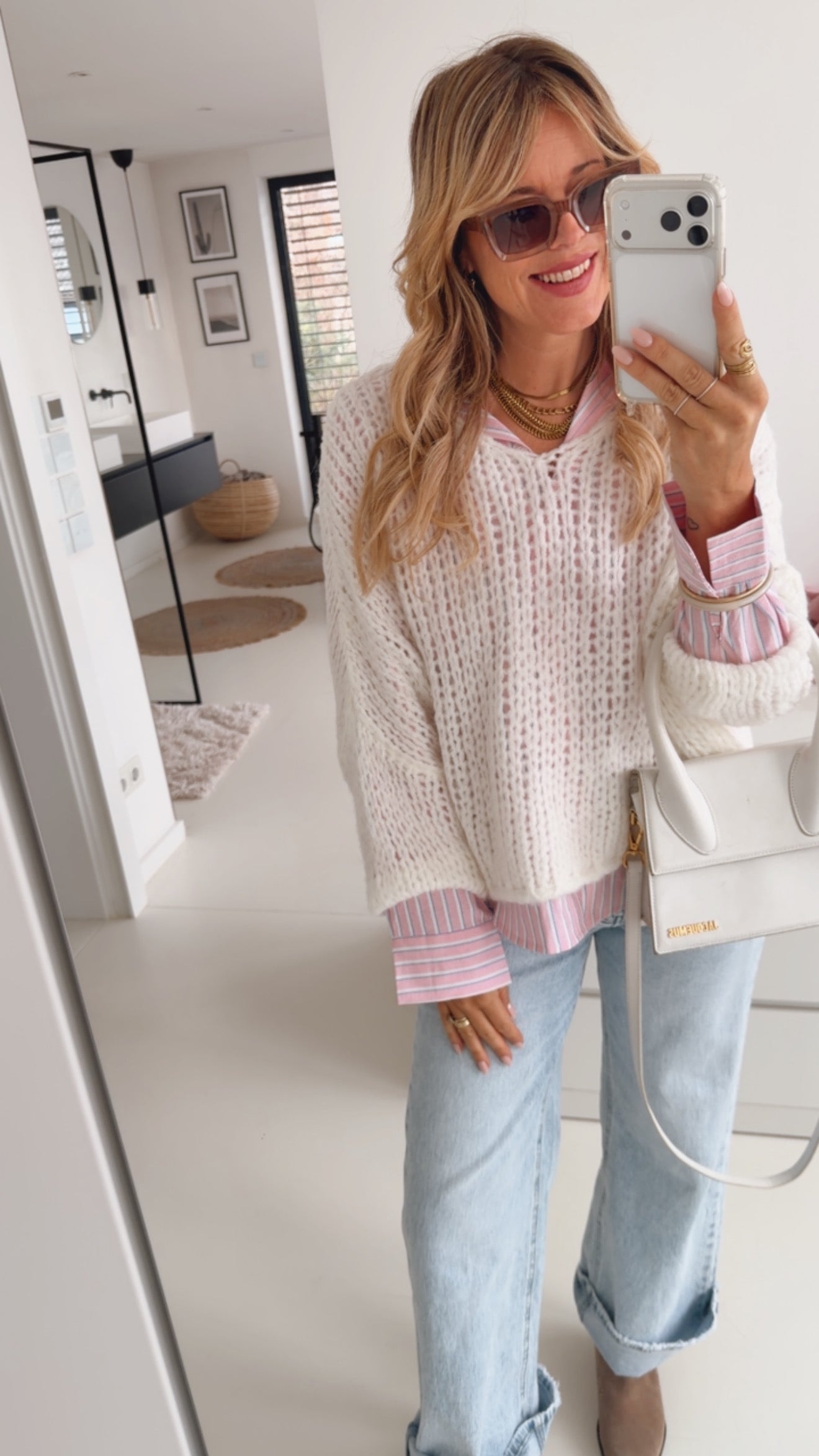 Oversize Grobstrick Pulli Loose