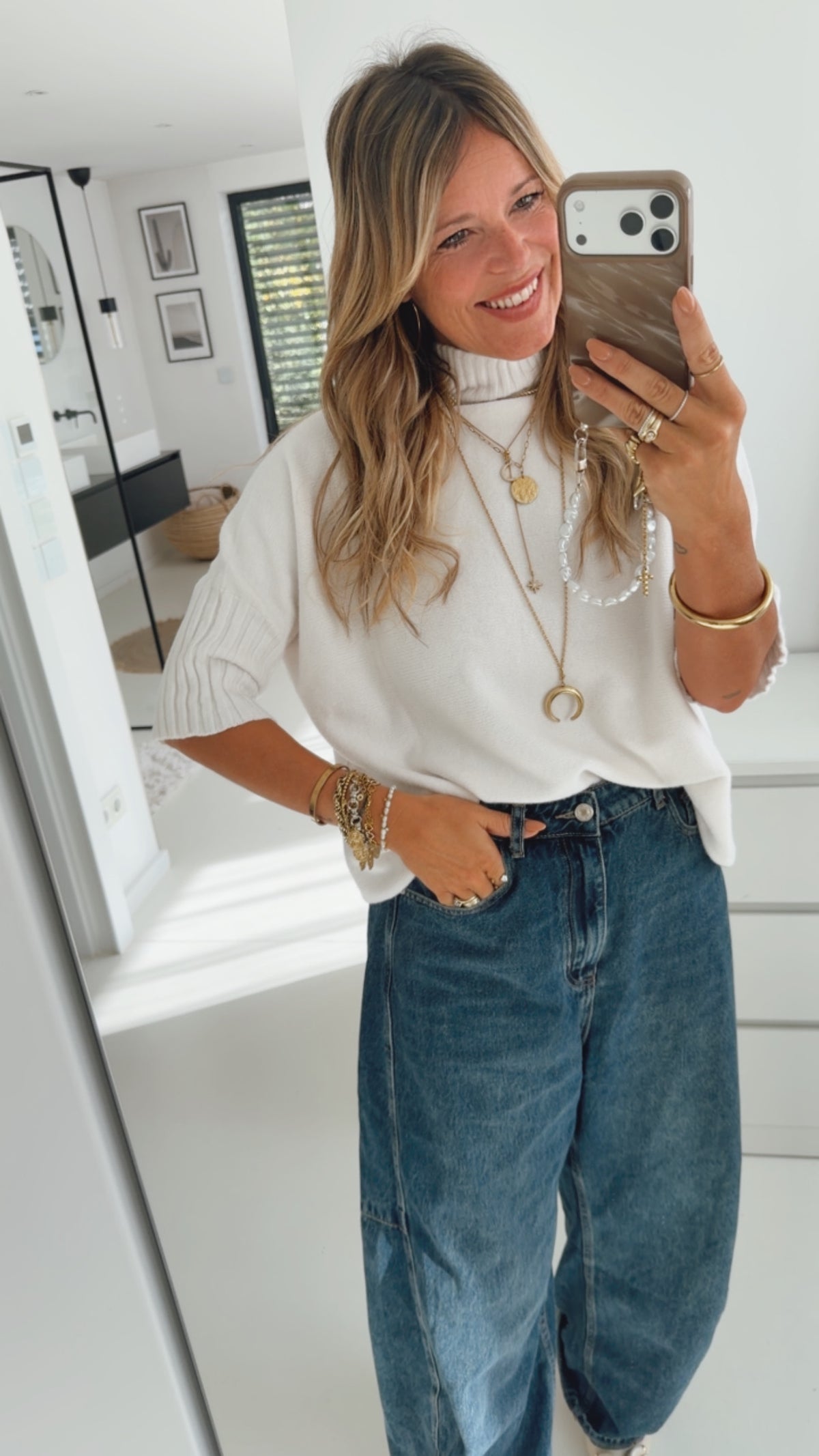 Dreiviertelarm Pulli Turtleneck