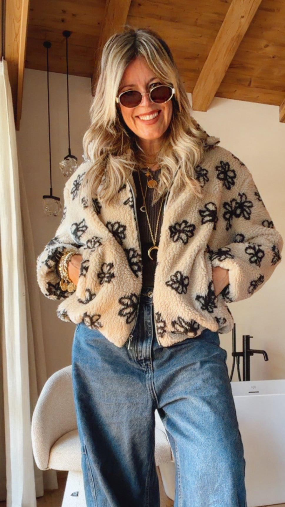 Flausch Jacke Flower