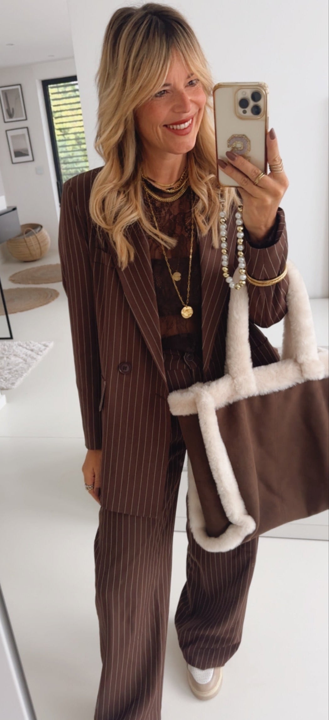 Long Blazer Fine Pin Stripes