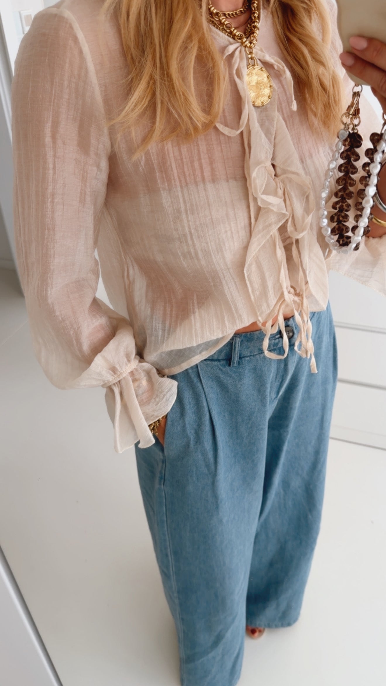 Bluse Volant Glitter