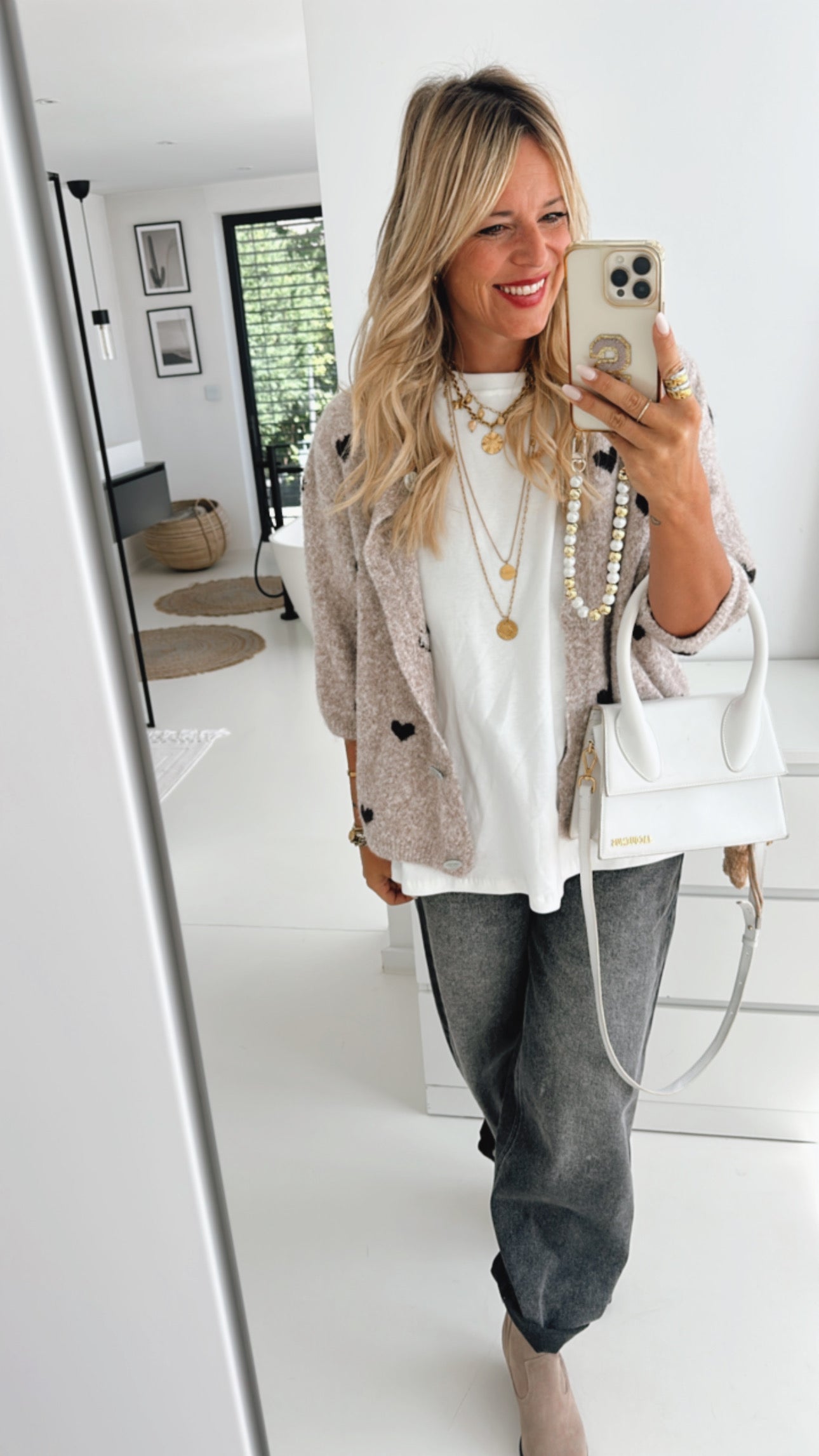 Jeans Hose mit Bindegürtel