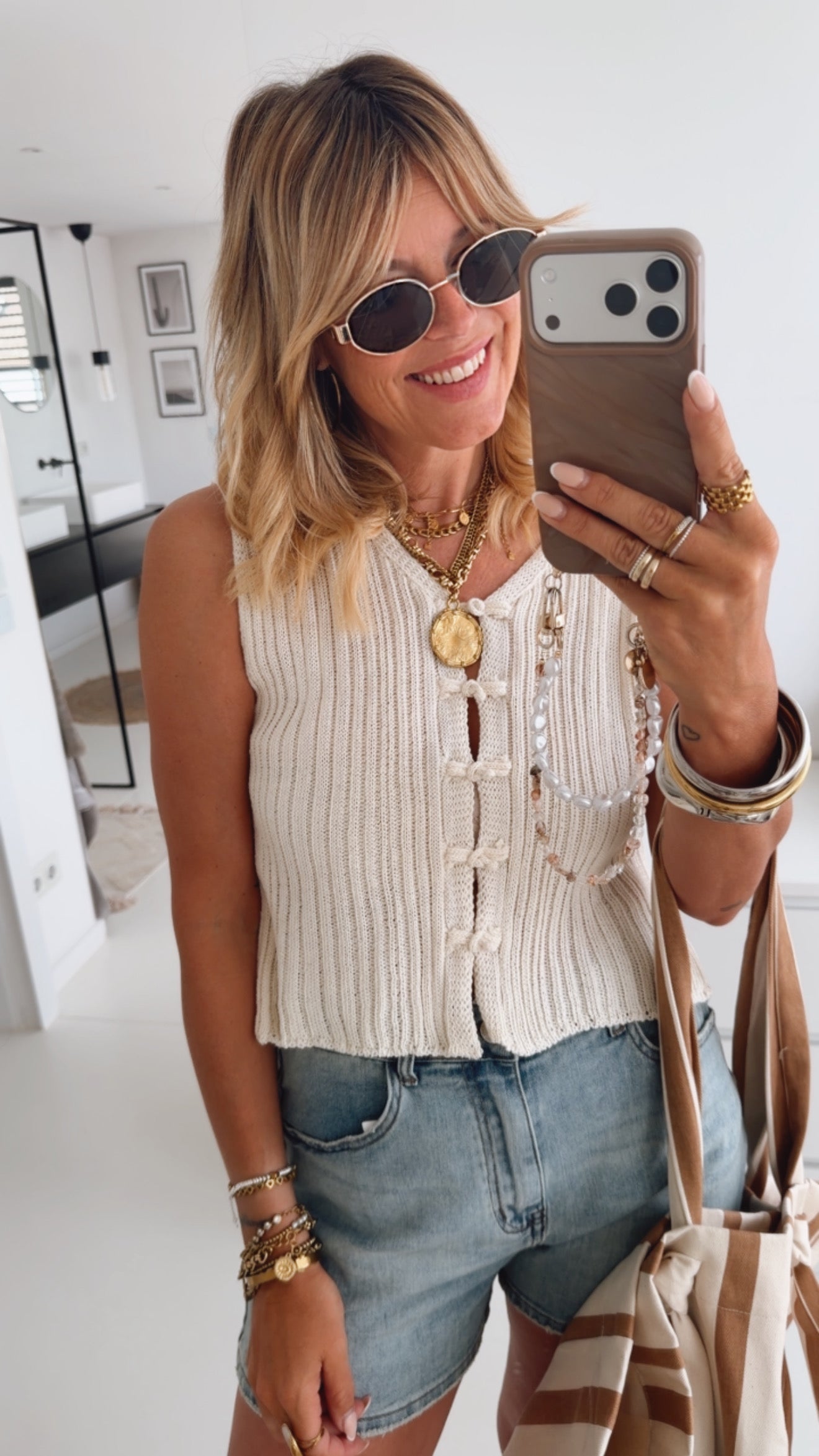 Midi Weste Boho Crochet