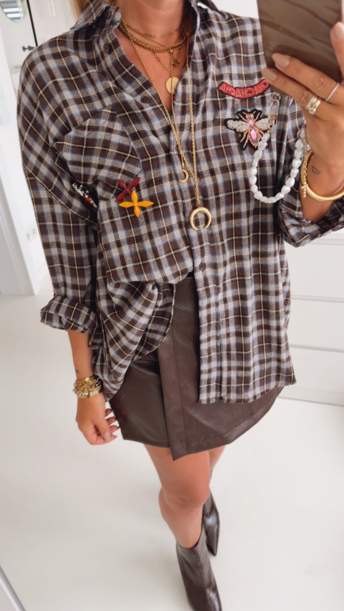 Skort Lederoptik Shiny