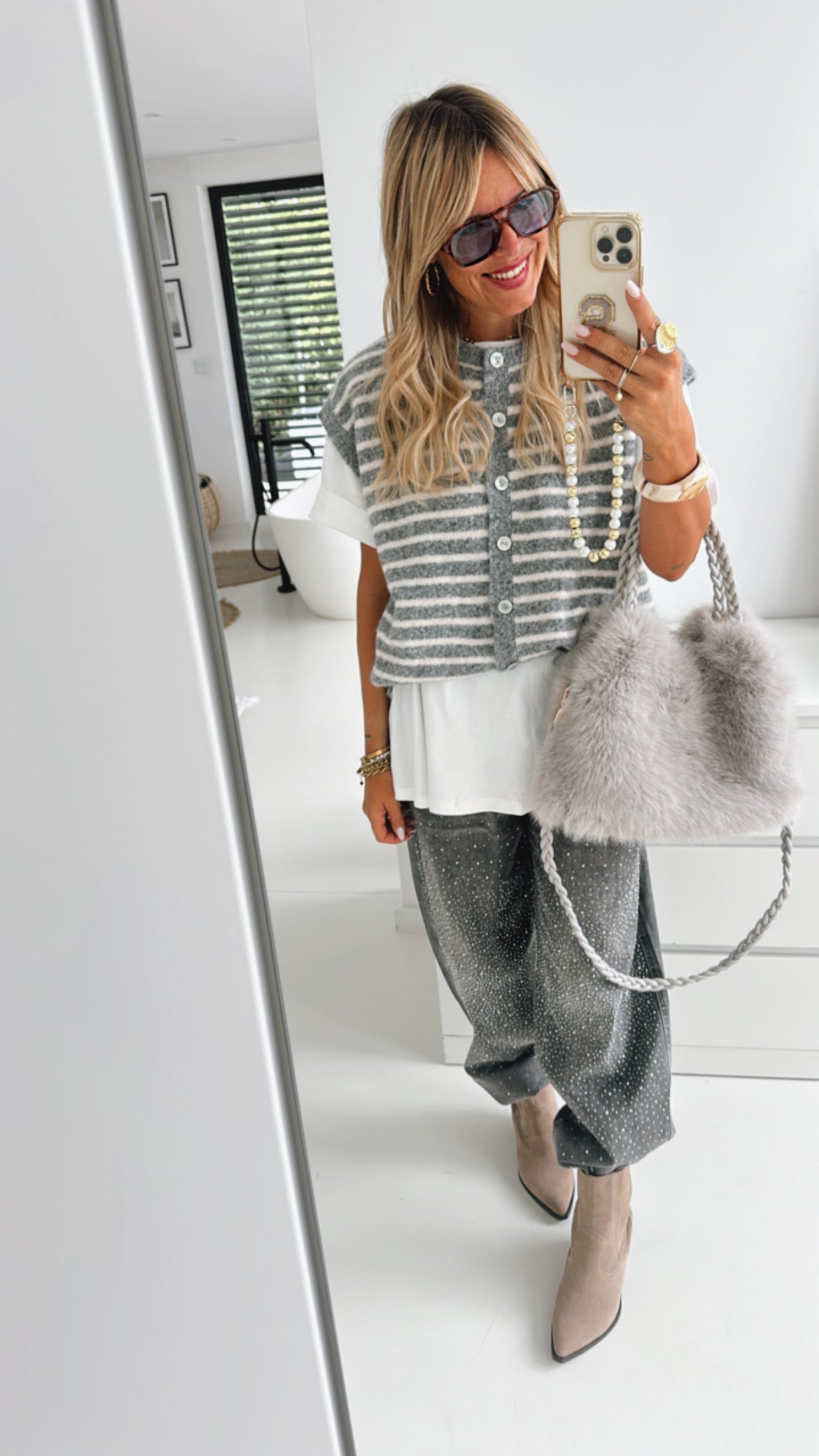 Midi Knit Pullunder Stripes