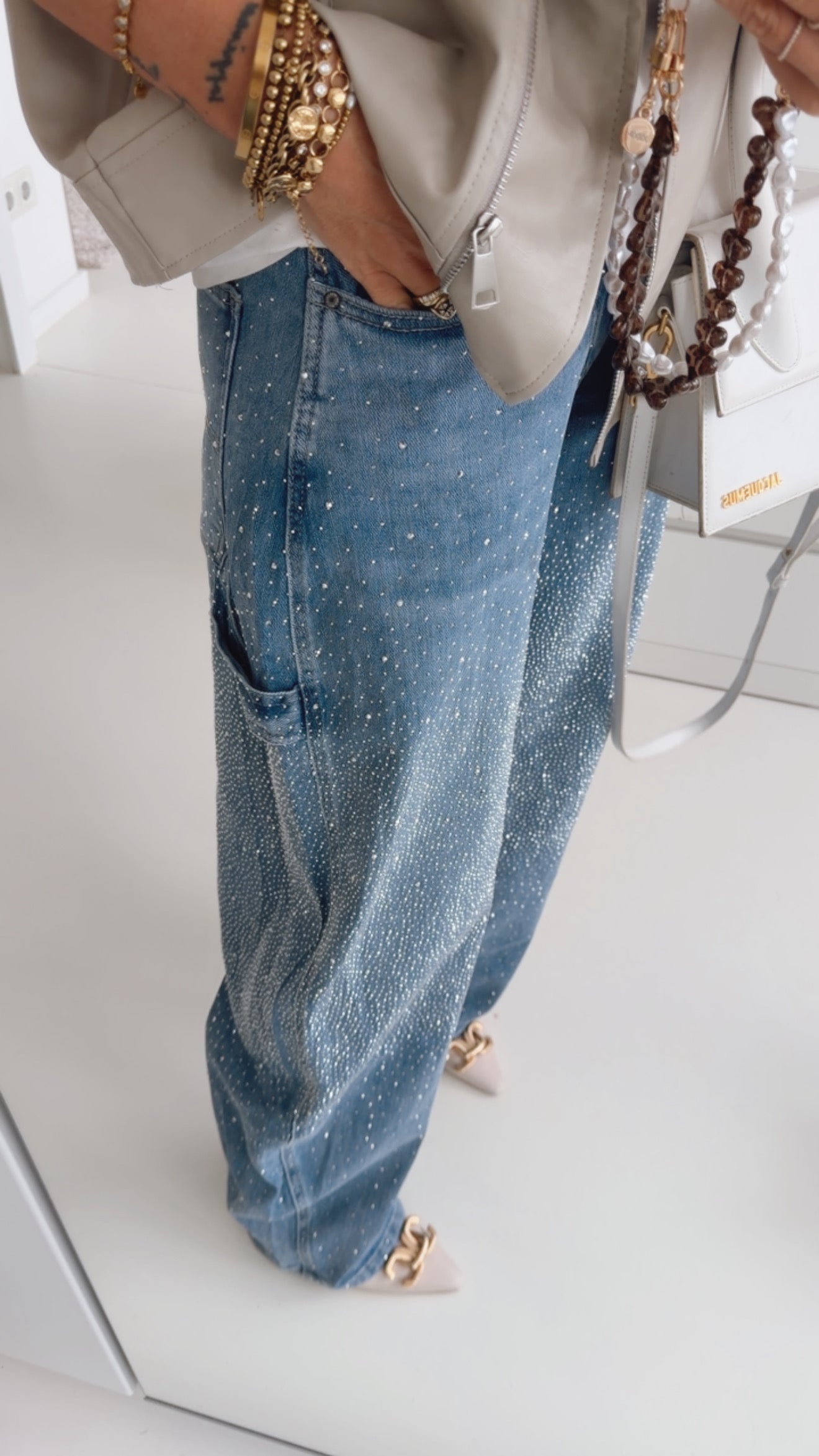 Jeans Barrel Addition mit Glitter