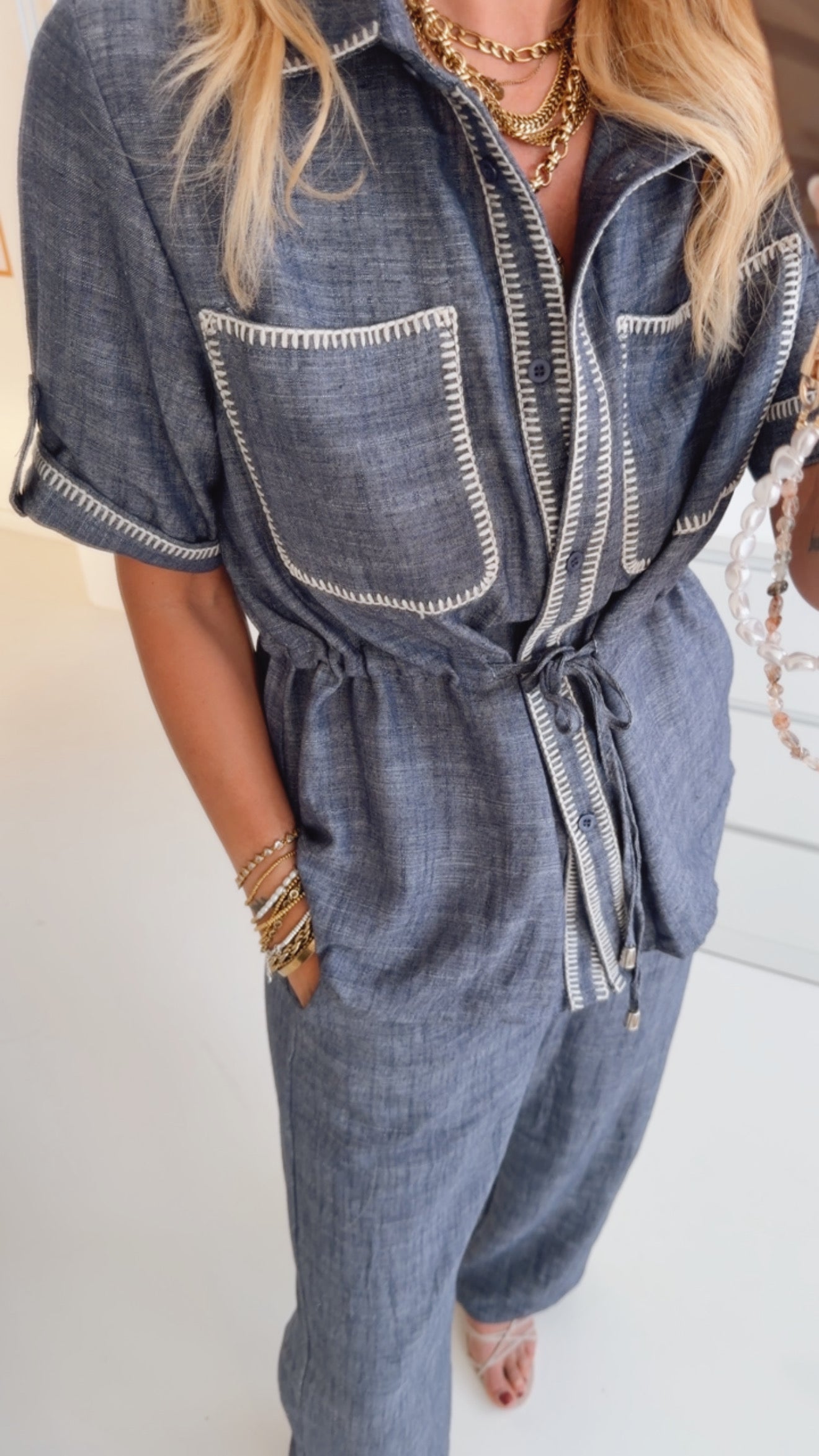Summer Jeans Shirt Seam