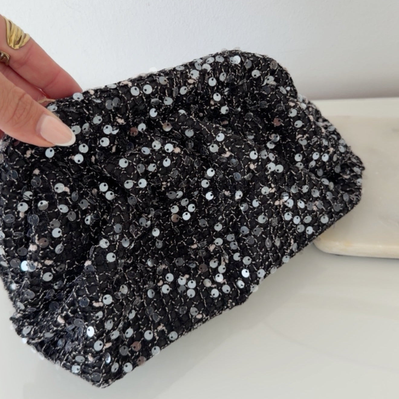 Clutch Pailletten Tasche