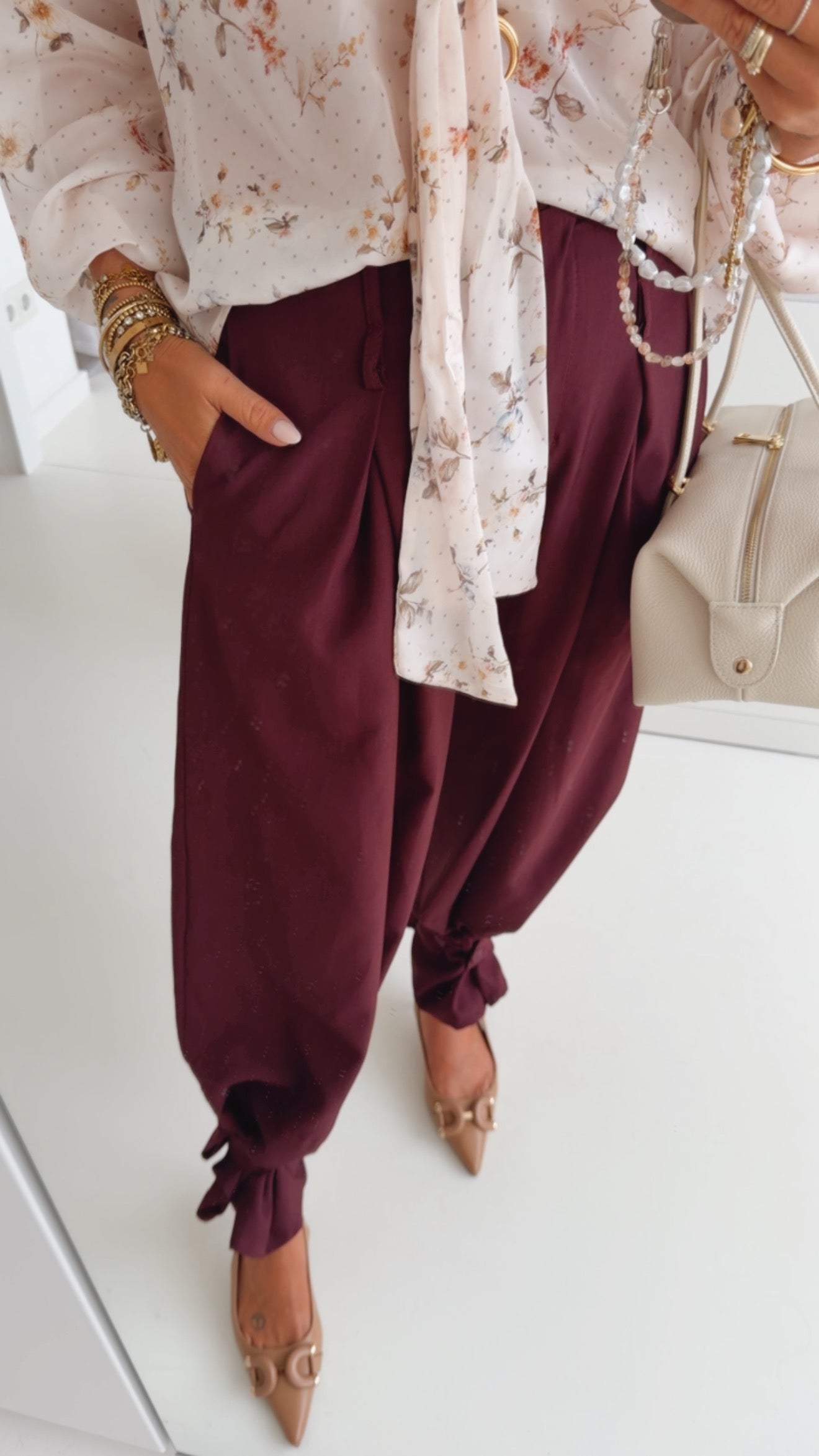 Loose Anzugs Hose Statement Saum