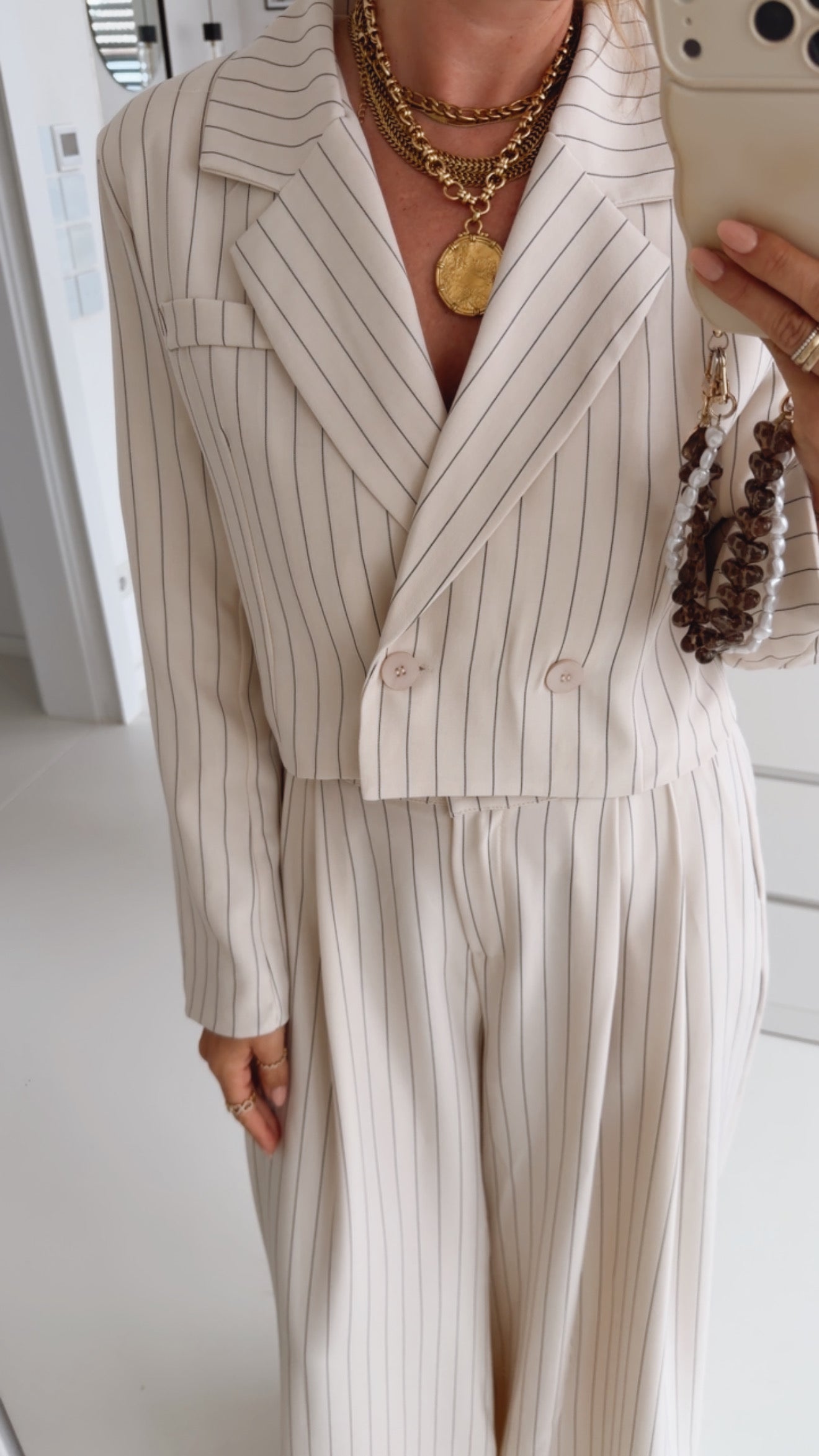 Cropped Blazer Fine Stripes