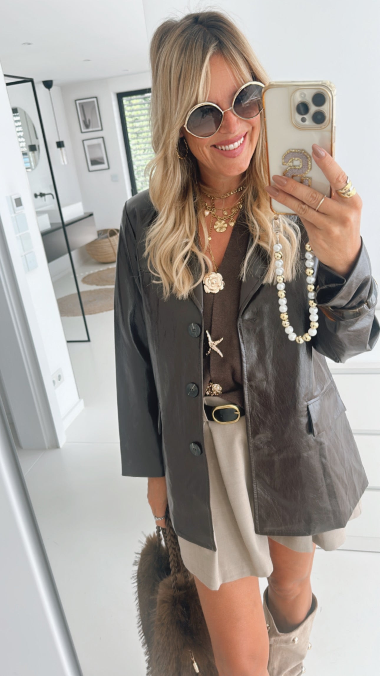 Shiny Blazer Lederoptik