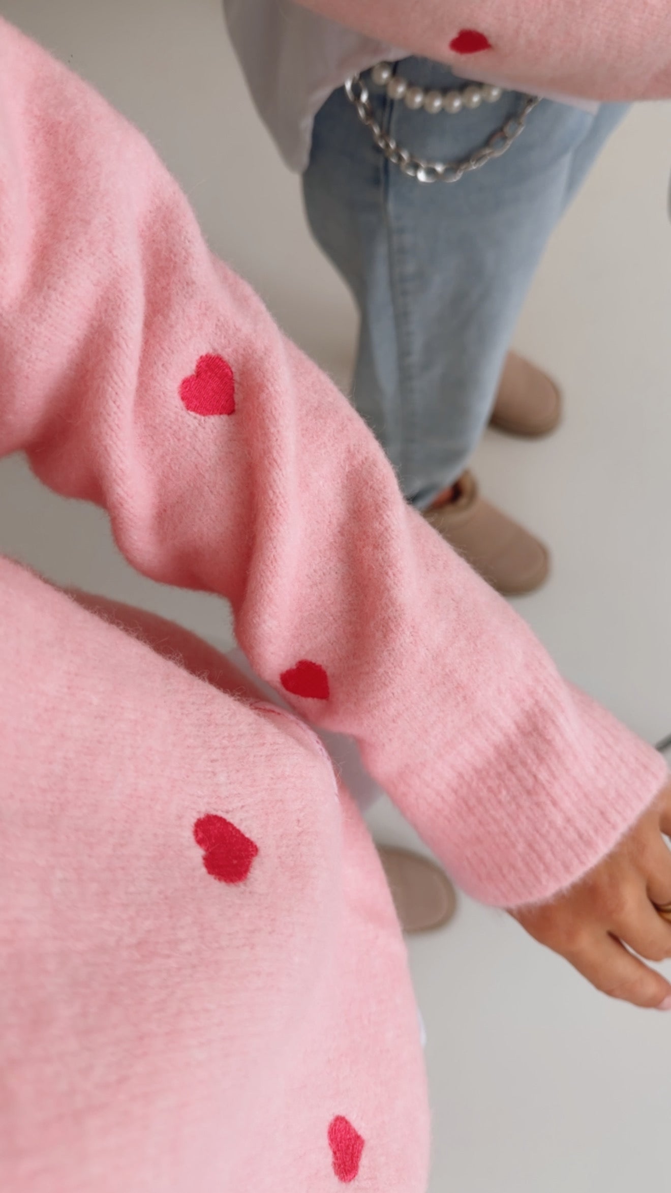 Midi Strick Pulli Hearts