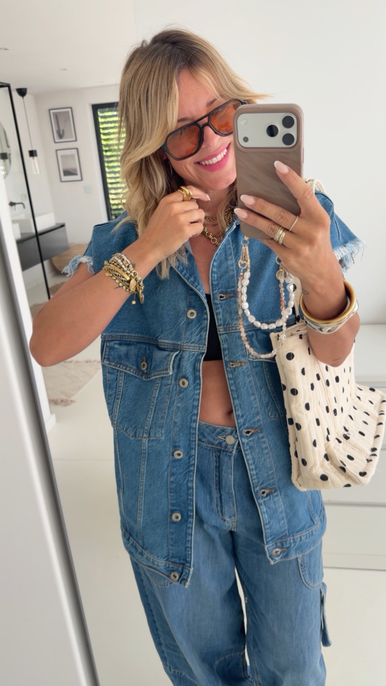 Jeans Weste Fringe