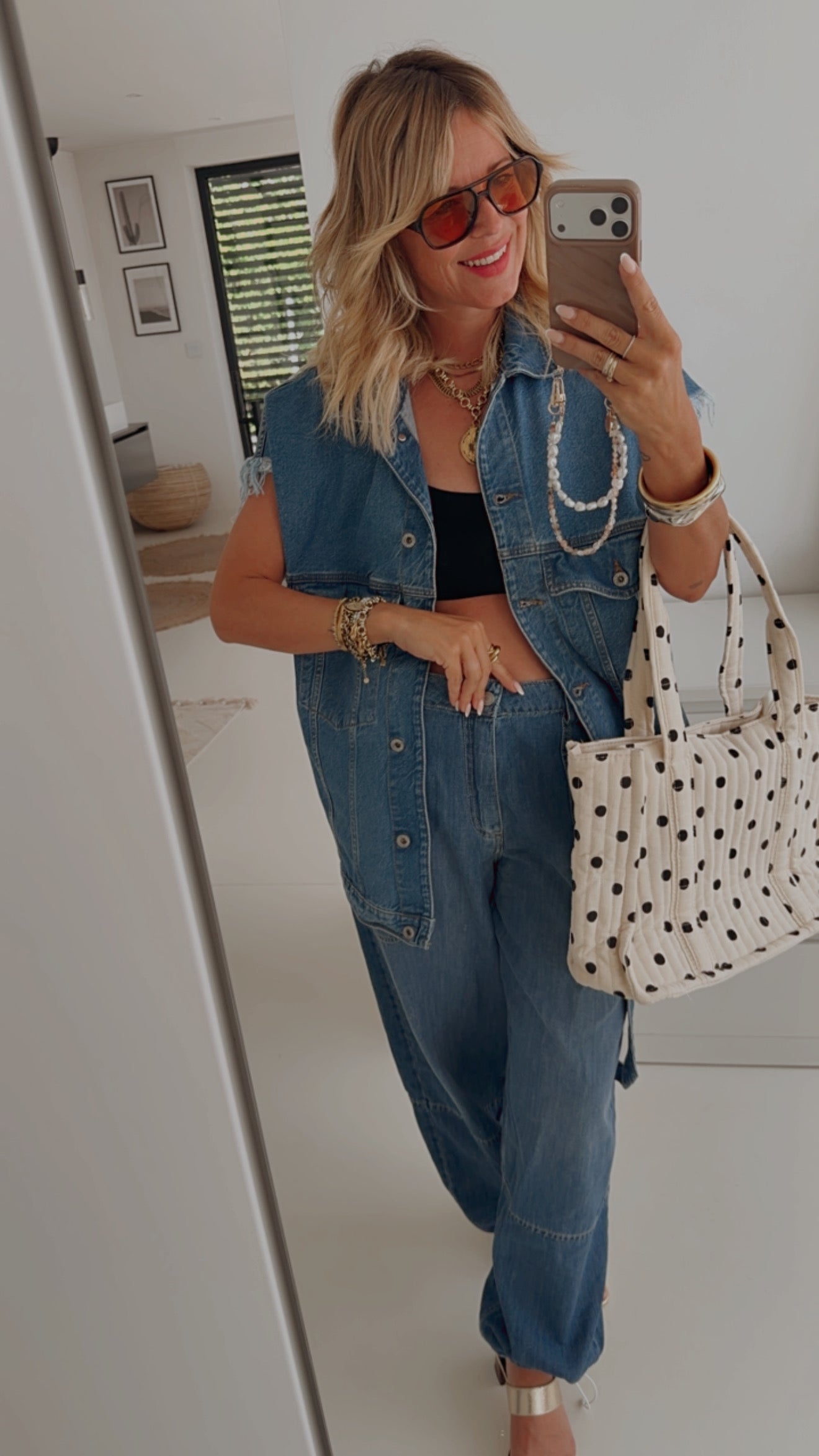 Jeans Weste Fringe