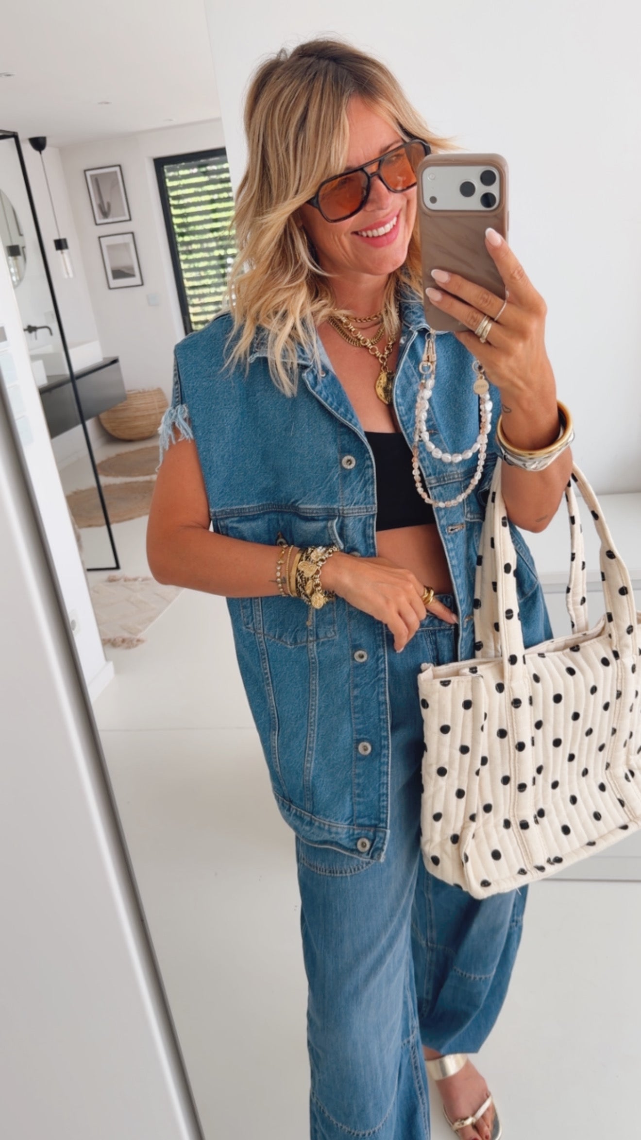 Jeans Weste Fringe