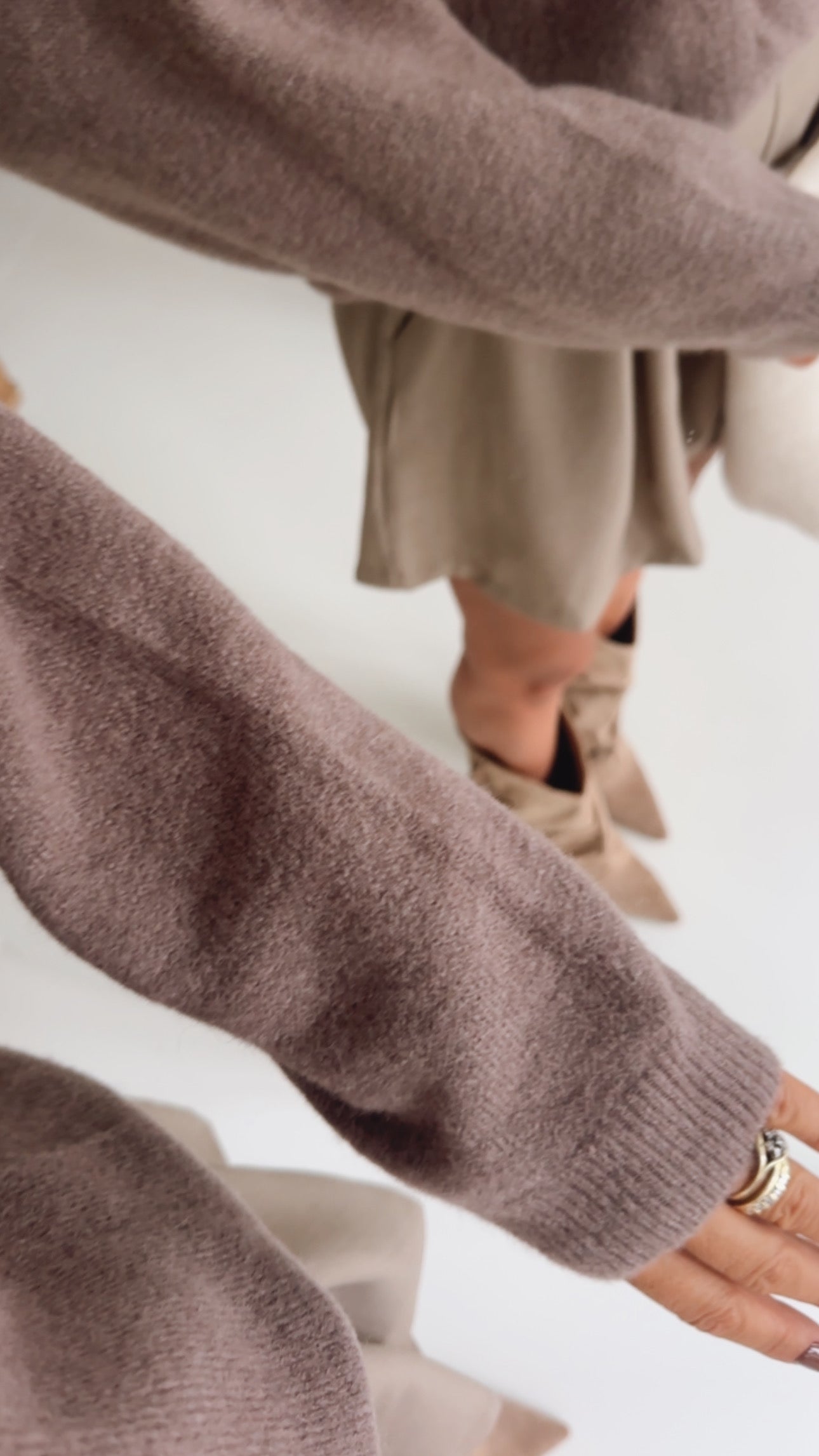 Midi Pulli Roundneck mit Bündchenarm