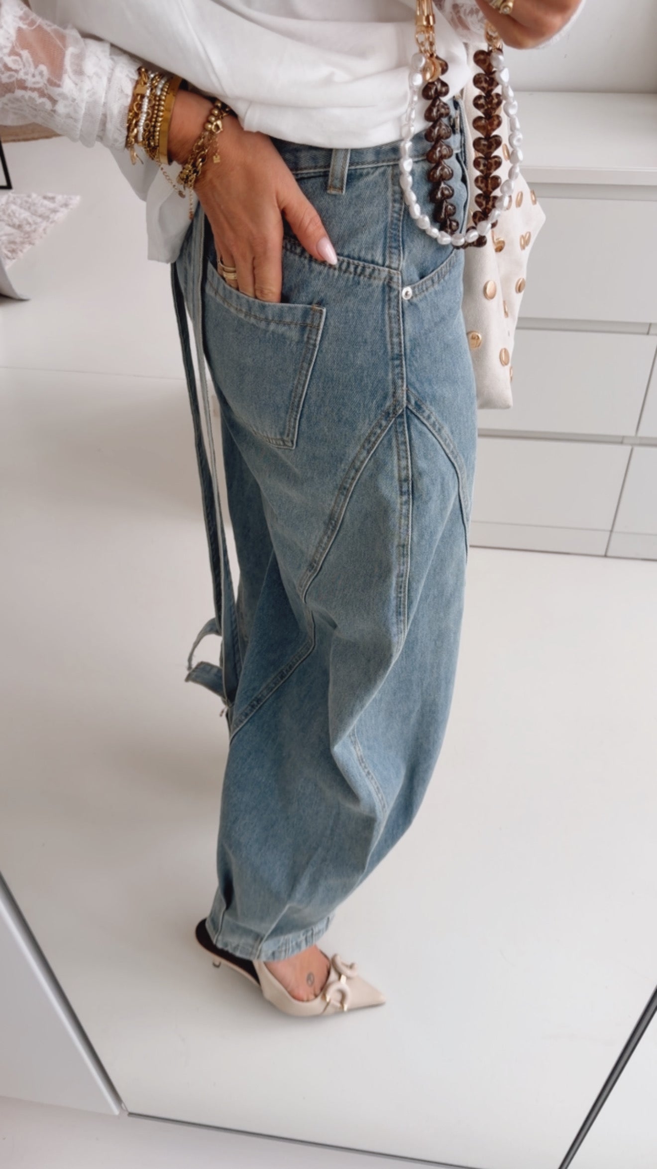 Jeans Hose mit Hosenträgern