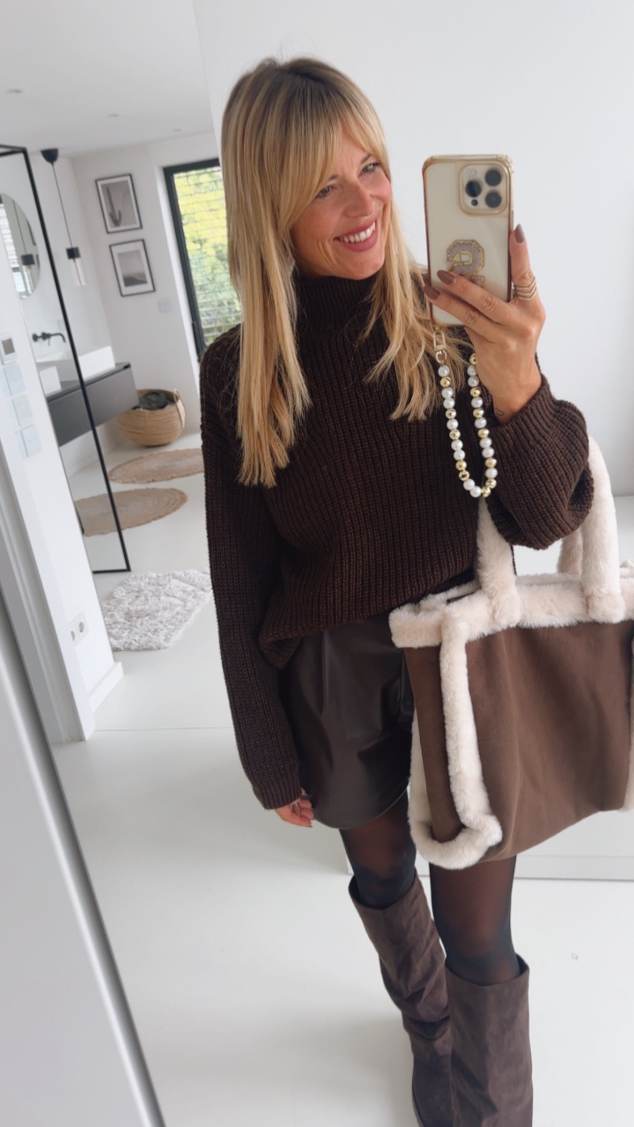 Midi Grobstrick Pulli Turtleneck