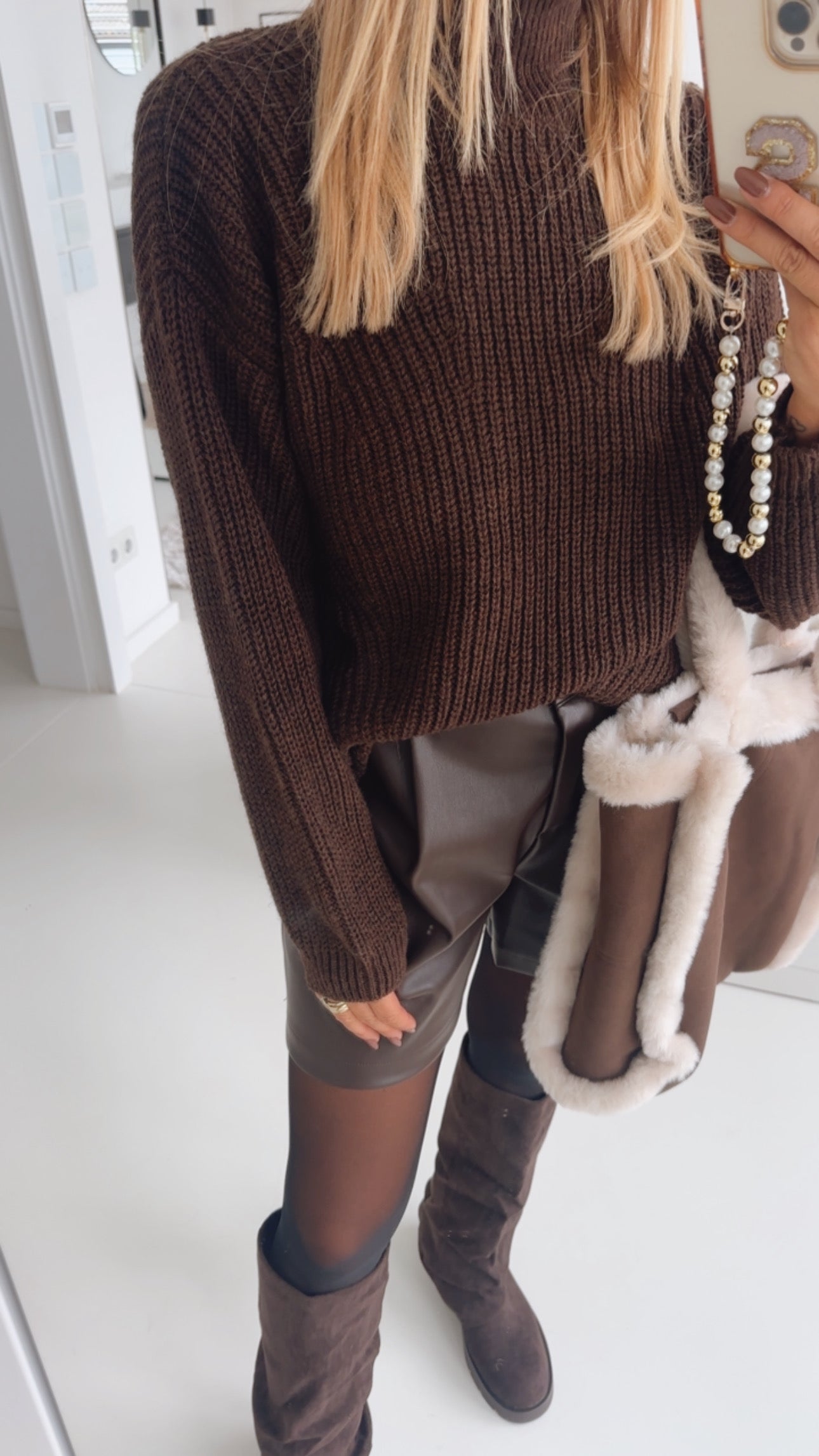 Midi Grobstrick Pulli Turtleneck