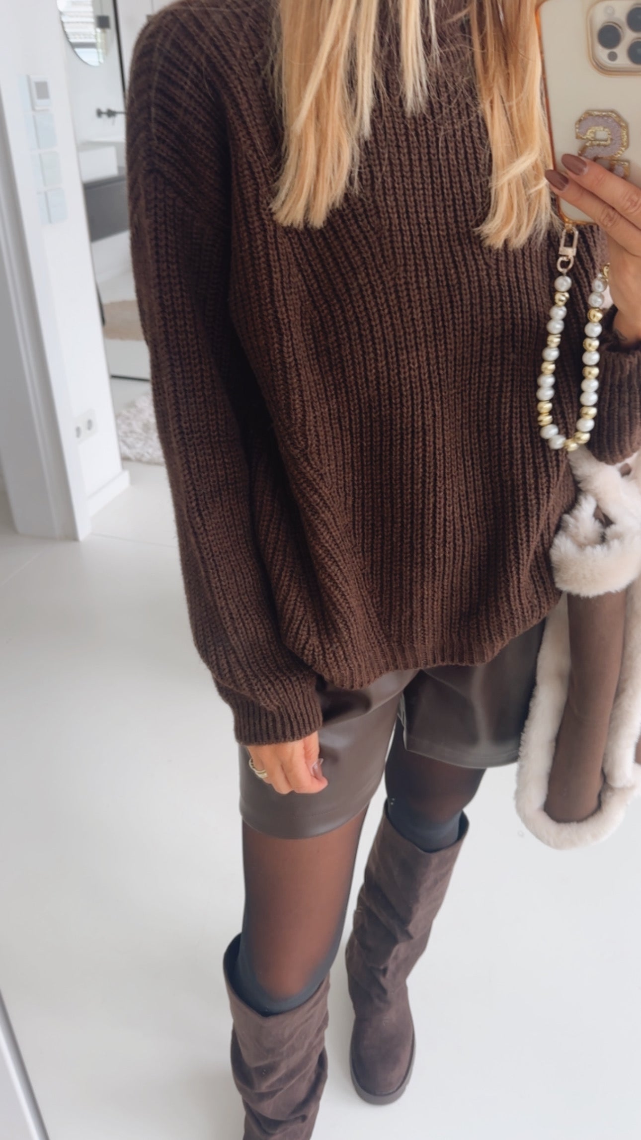 Midi Grobstrick Pulli Turtleneck