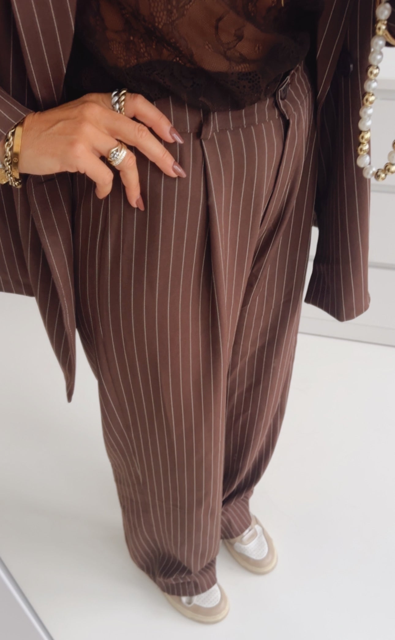 Straight Leg Hose Fine Pin Stripes