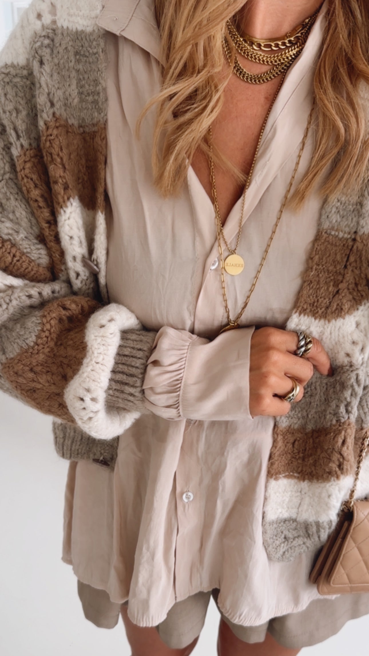 Midi Strickjacke ZigZag Heart Button