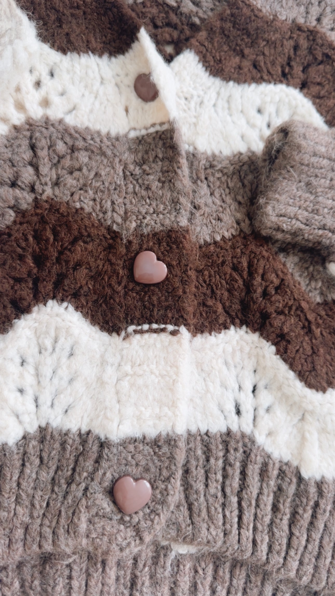 Midi Strickjacke ZigZag Heart Button