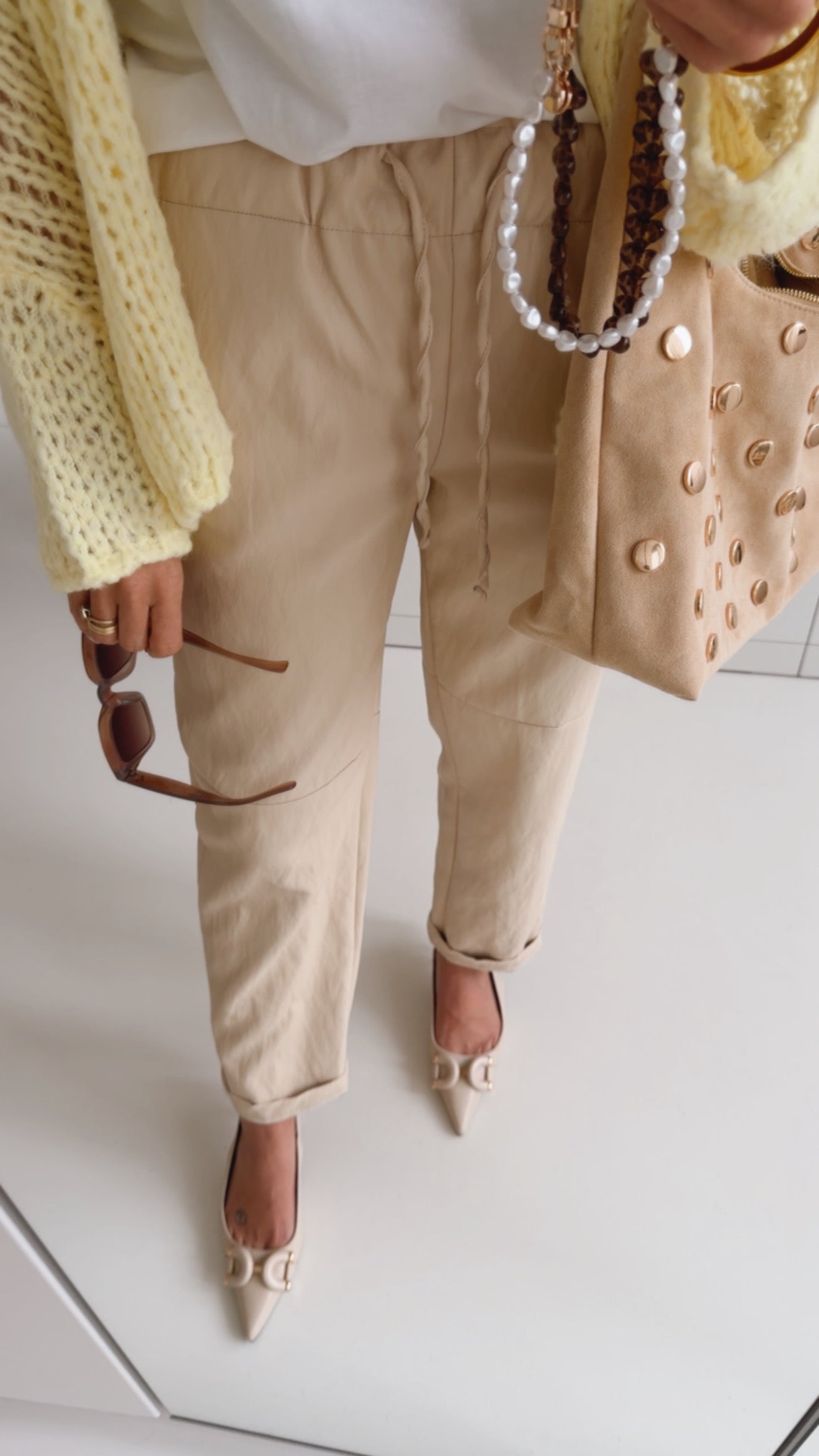 Mom Style Joggers Lederoptik