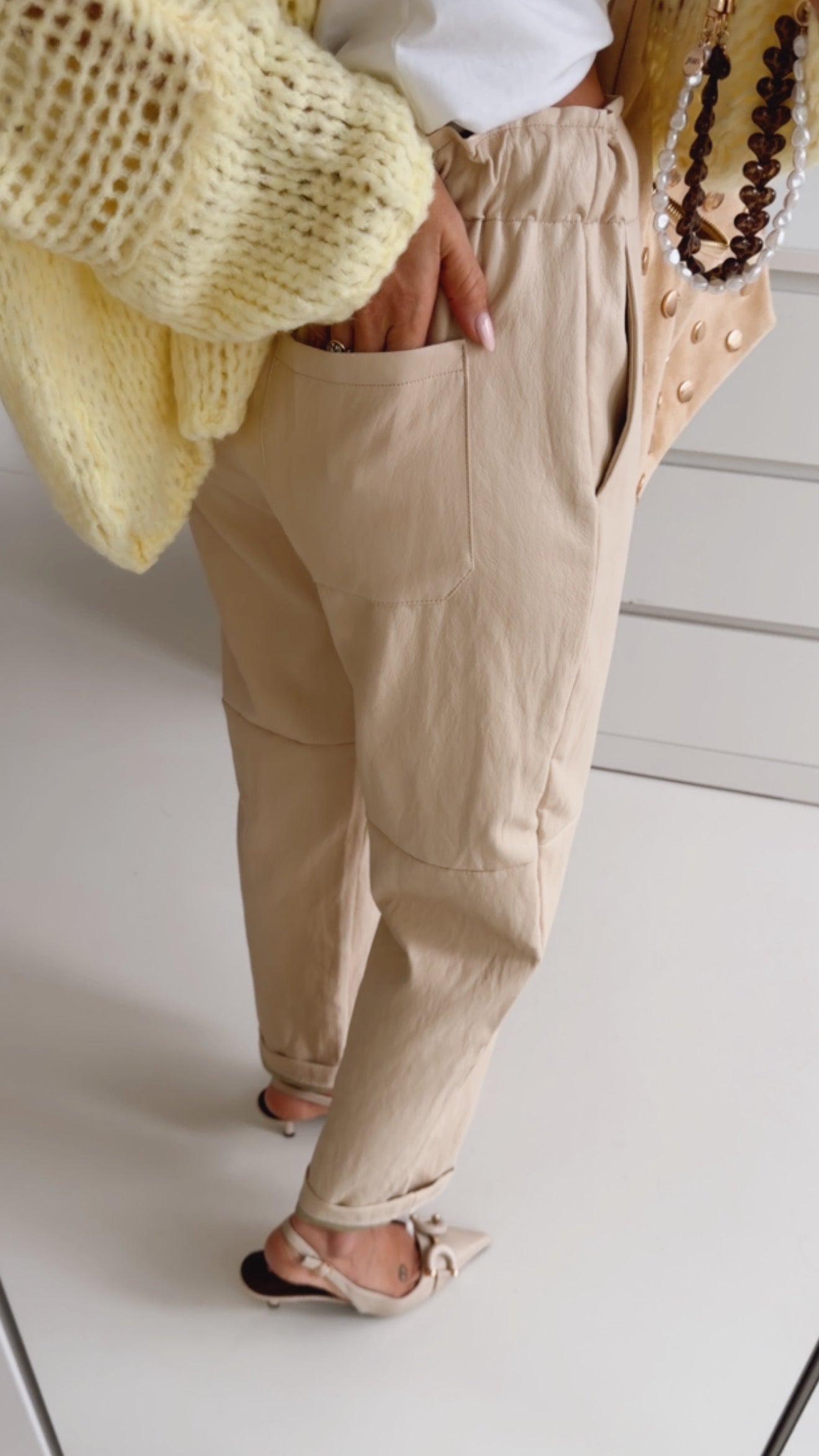 Mom Style Joggers Lederoptik