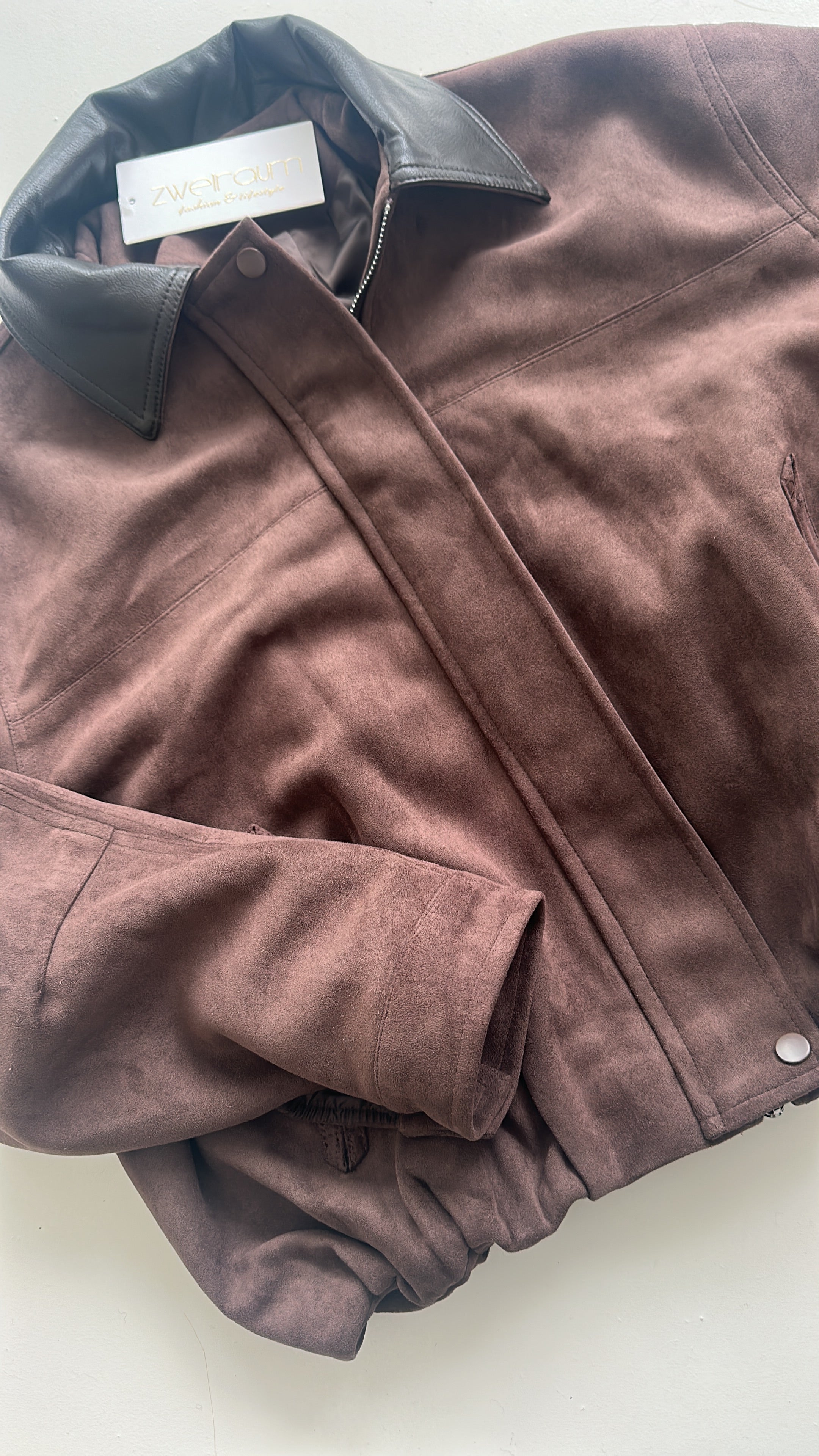 Wildlederoptik Jacke Puffy