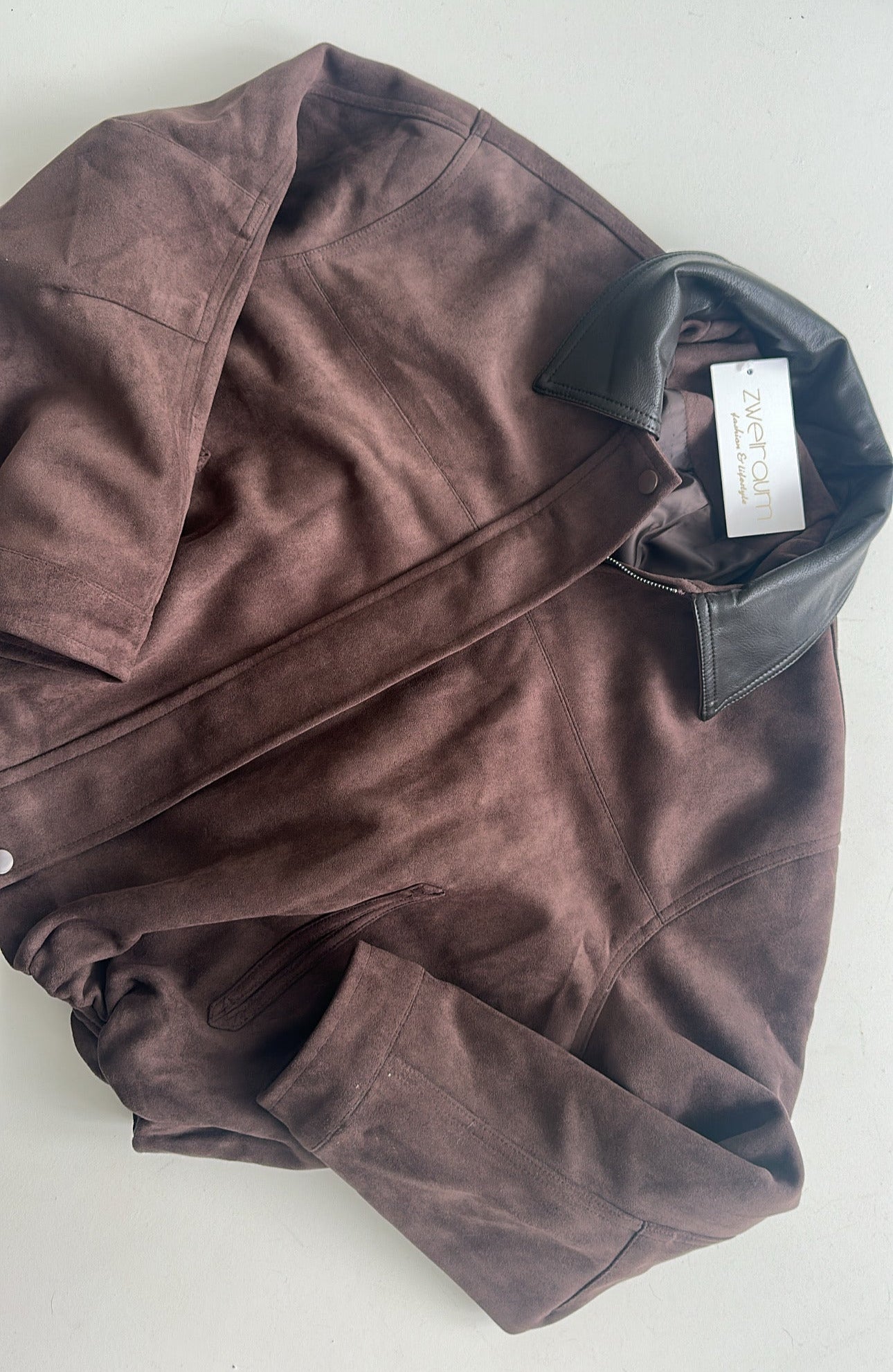 Wildlederoptik Jacke Puffy