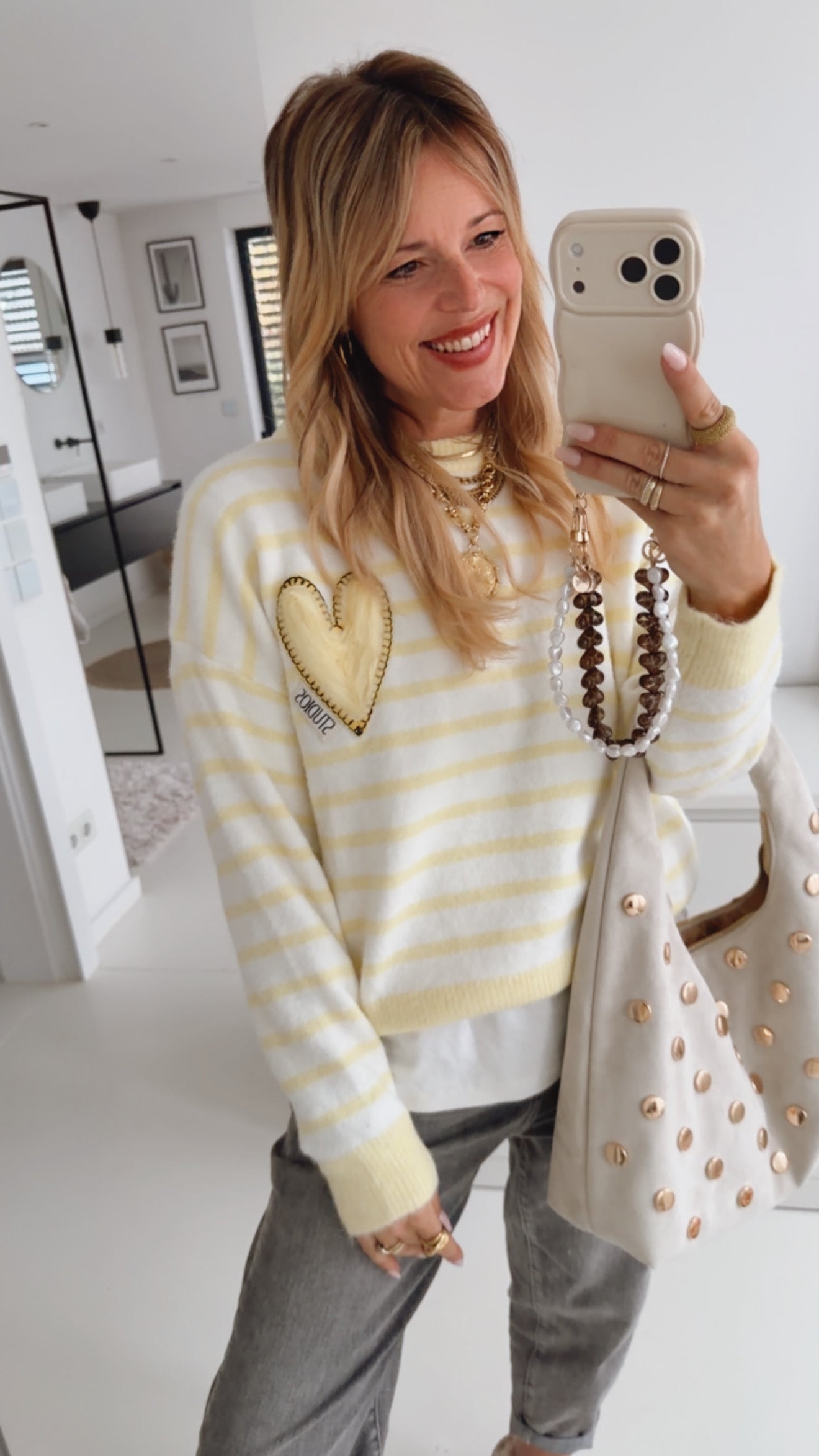 Midi Strick Pulli Big Heart