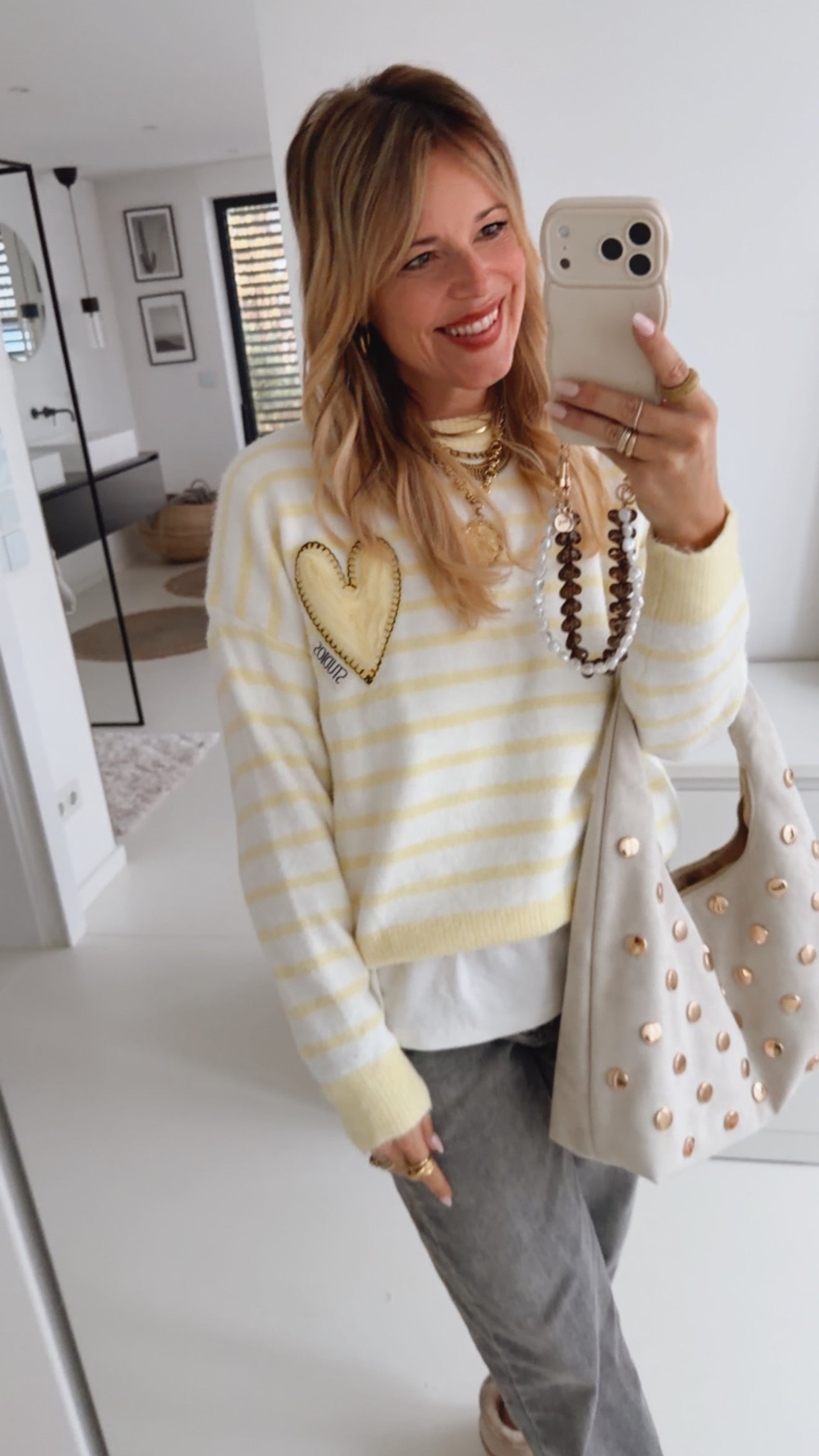Midi Strick Pulli Big Heart