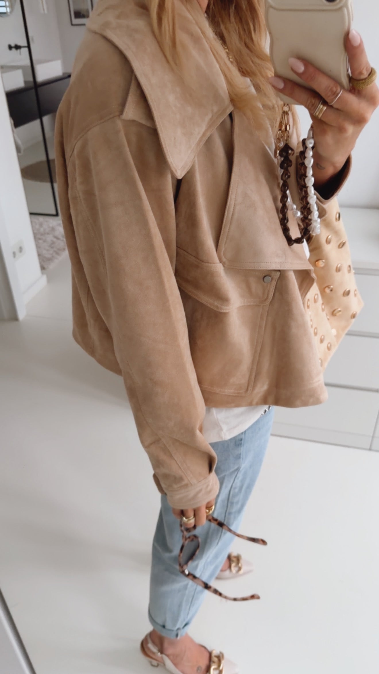 Midi Jacke Suede